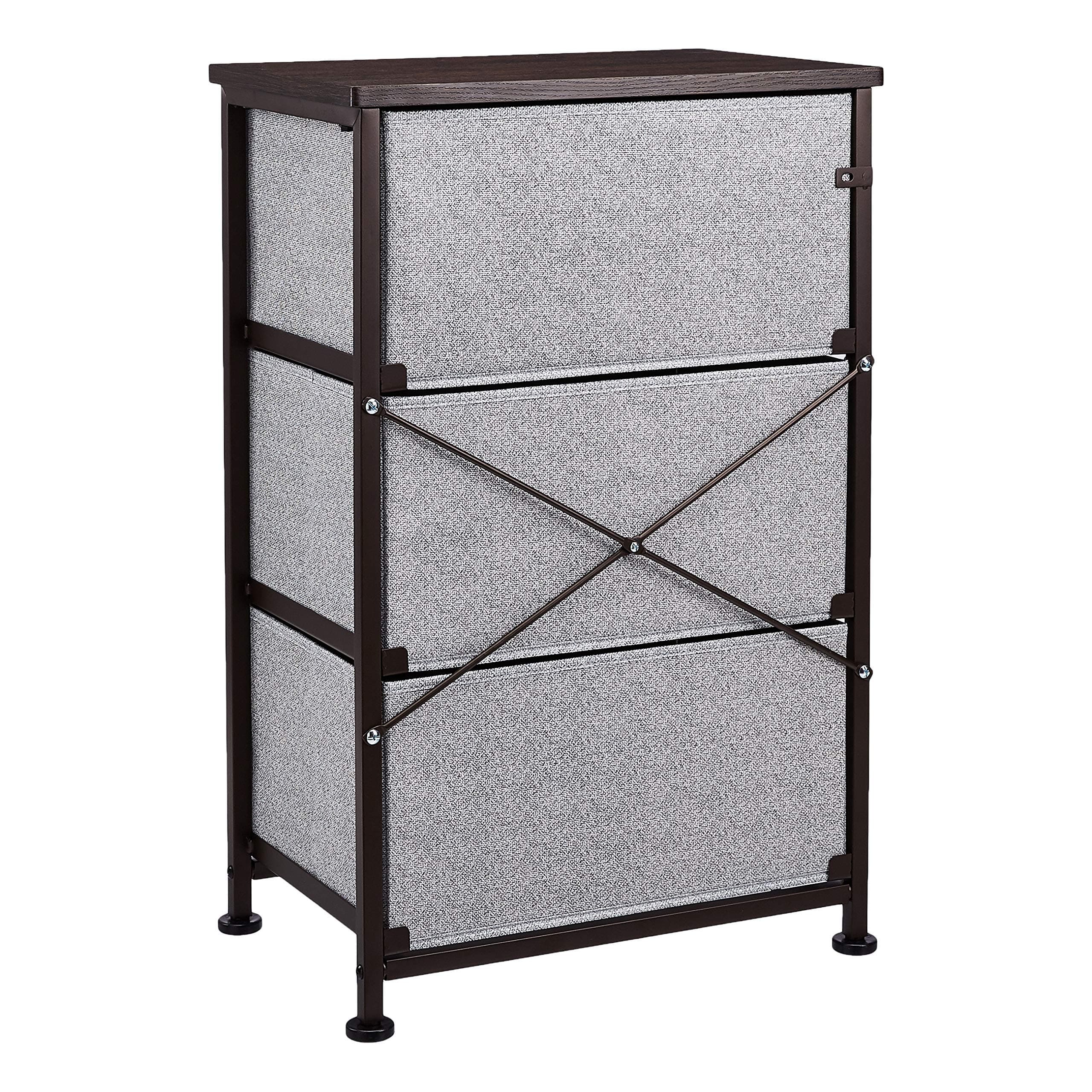 AmazonBasics Fabric 3-Drawer Storage Organizer Unit for Closet, Bronze (Renewed)