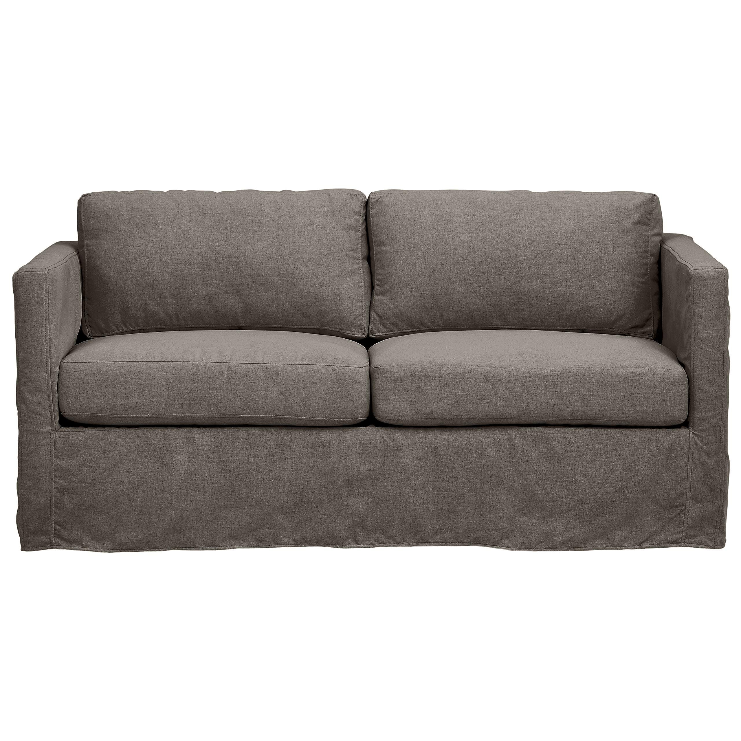 Amazon Brand – Stone & Beam Andover Slipcover Loveseat, 67"W, Stone Fabric