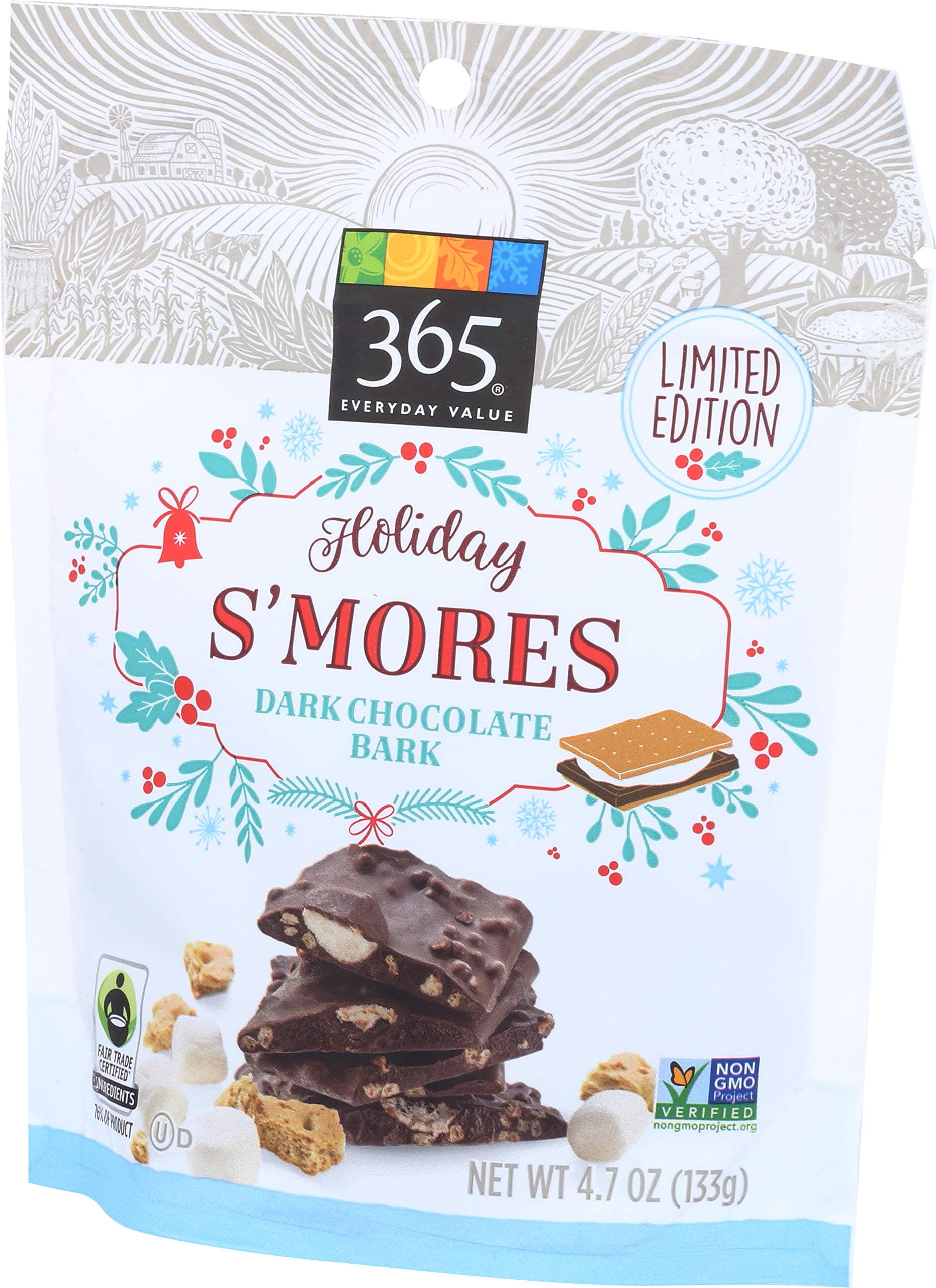 365 Everyday Value, Dark Chocolate Bark, S'mores, 4.7 oz