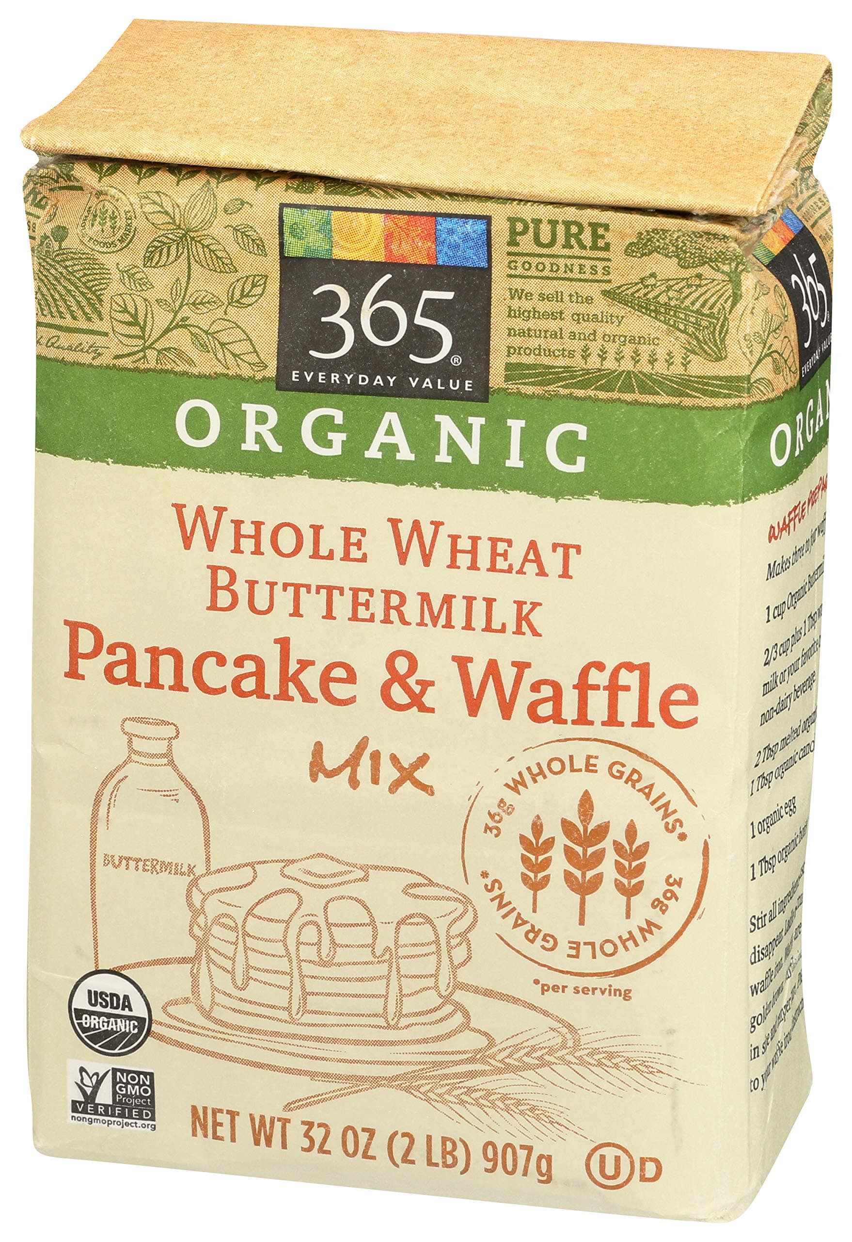 365 Everyday Value, Organic Whole Wheat Buttermilk Pancake & Waffle Mix, 32 oz