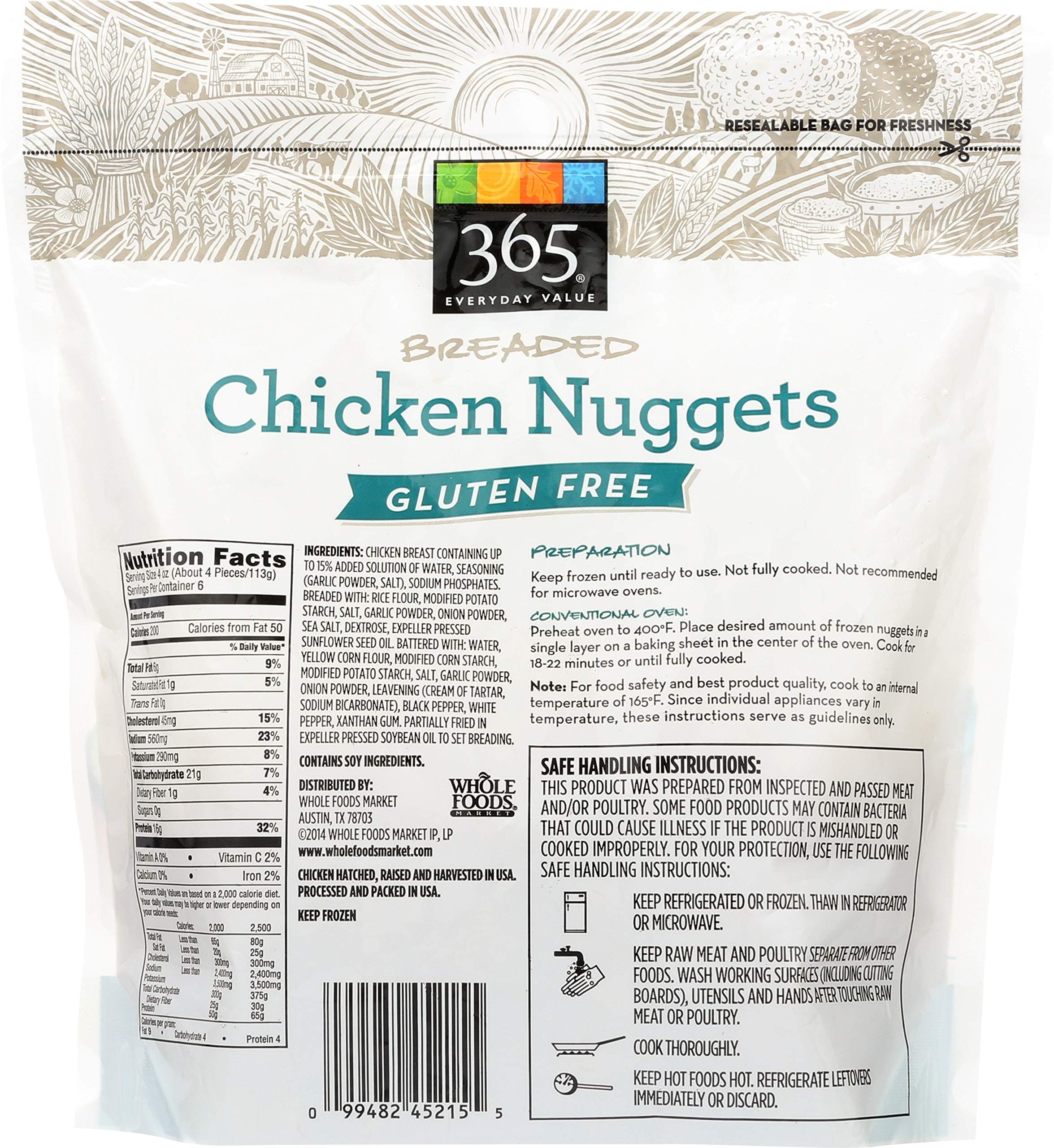 365 Everyday Value, Breaded Chicken Nuggets, 24 oz, (Frozen)