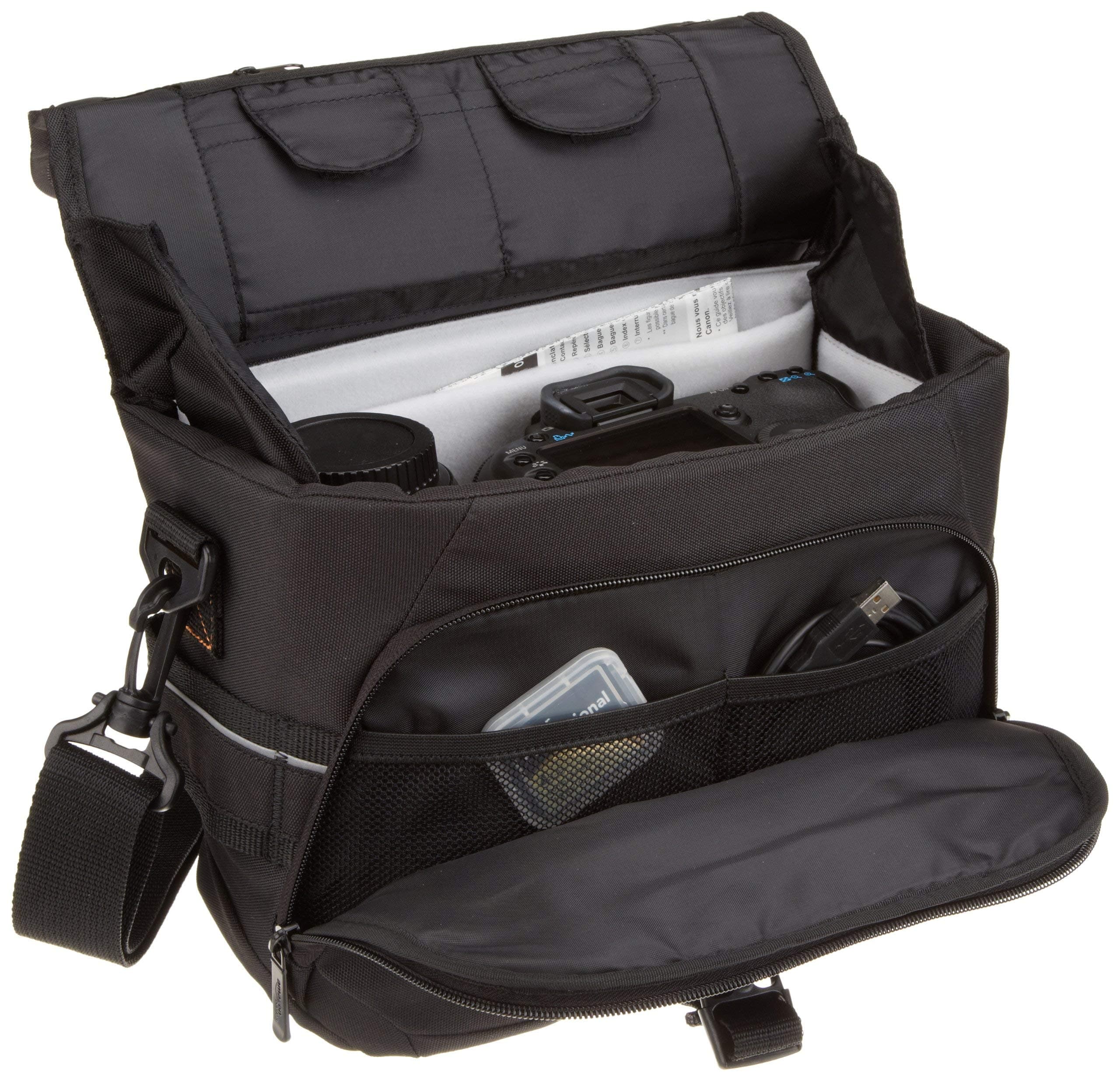 AmazonBasics Medium DSLR Gadget Bag (Gray Interior) (Renewed)