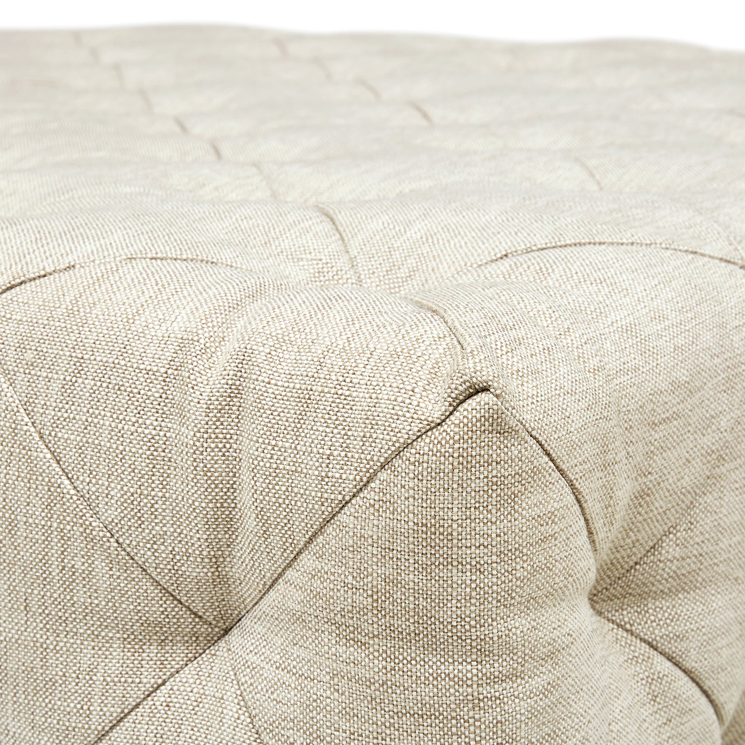 Amazon Brand – Stone & Beam Modern Tufted Ottoman, 40.5"W, Beige