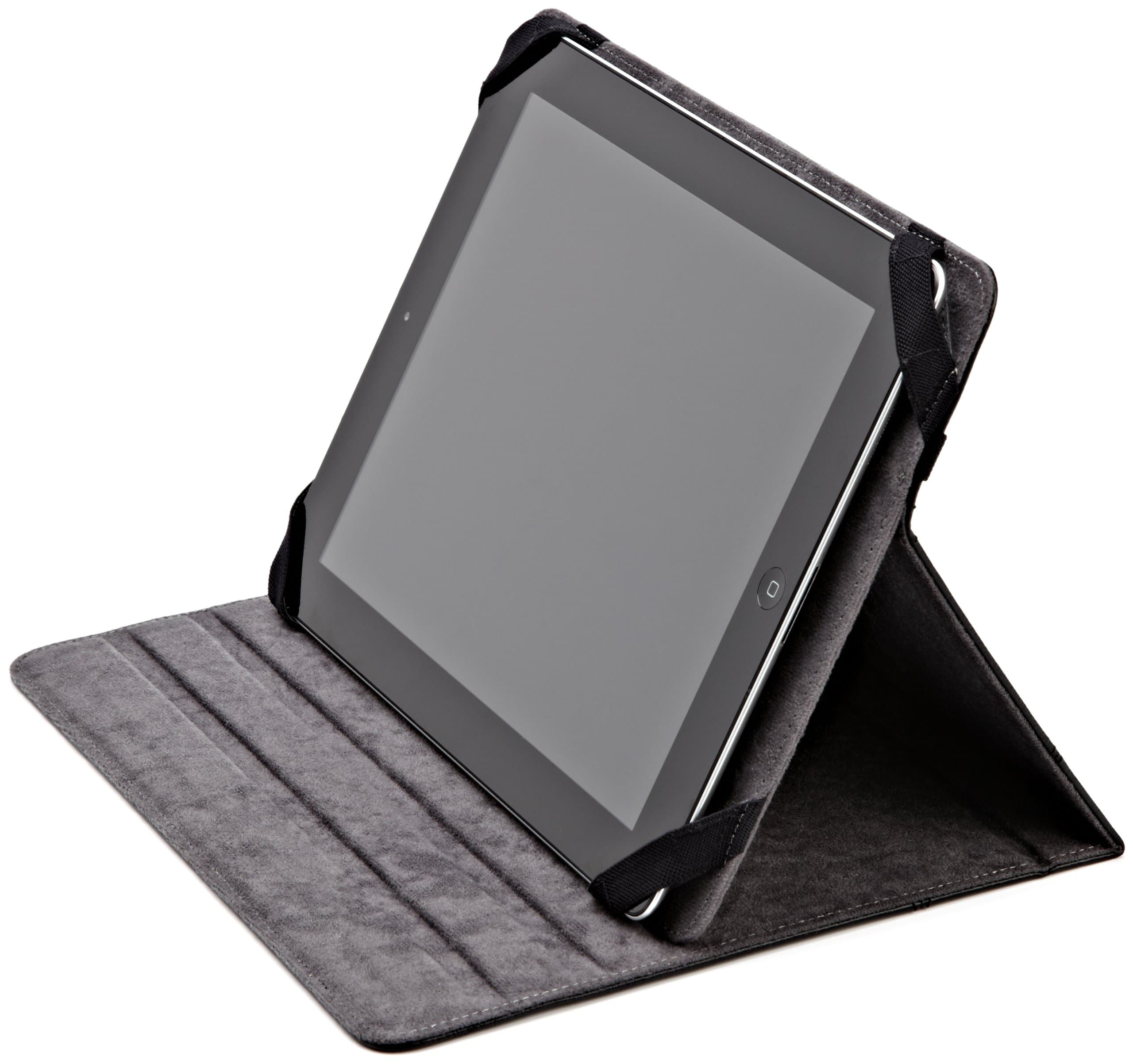 AmazonBasics Leather Folio Cover with Multi-Angle Adjustable Stand for Apple iPad 2, Samsung Galaxy Tab 10.1 (Black)