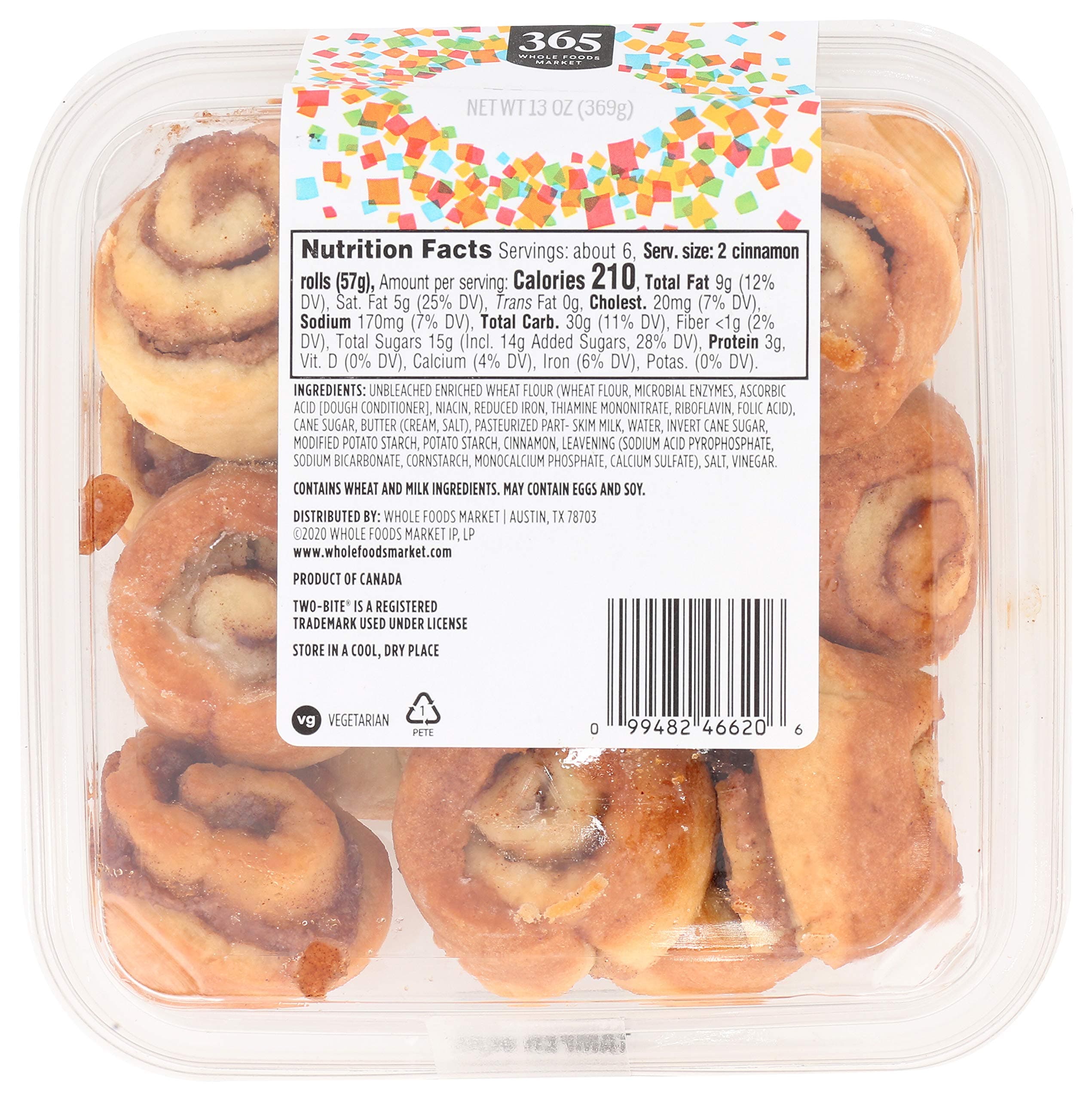 365 Everyday Value, Two-Bite Cinnamon Rolls, 13 oz (Frozen)