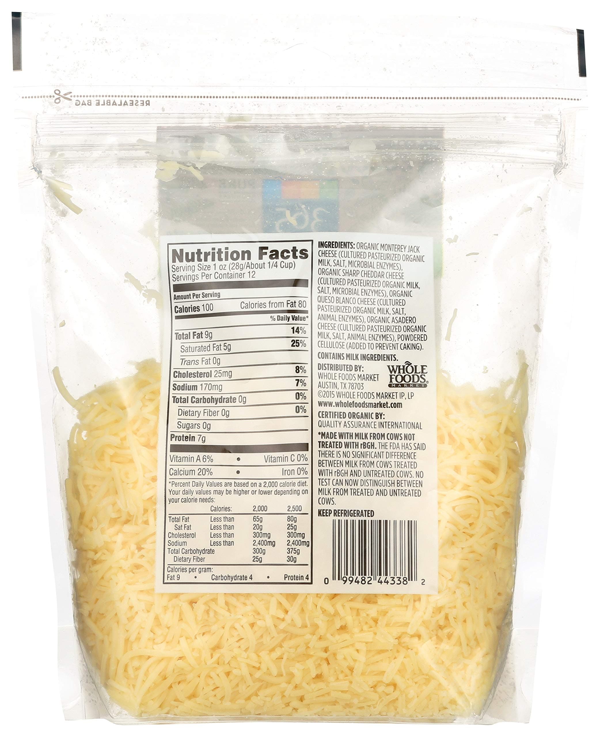 365 Everyday Value, Organic Mexican Blend Cheese, Shredded, 12 oz