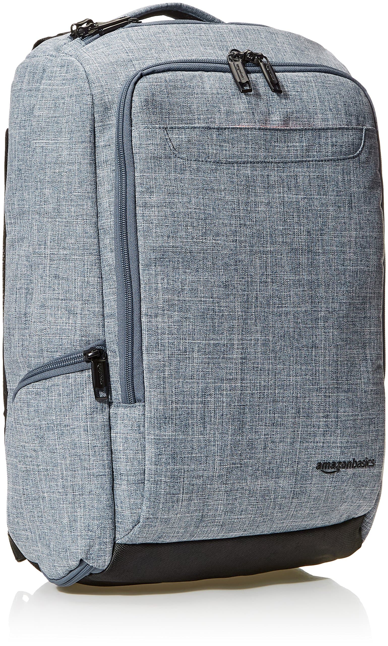 AmazonBasics Slim Carry On Travel Backpack, Denim - Overnight