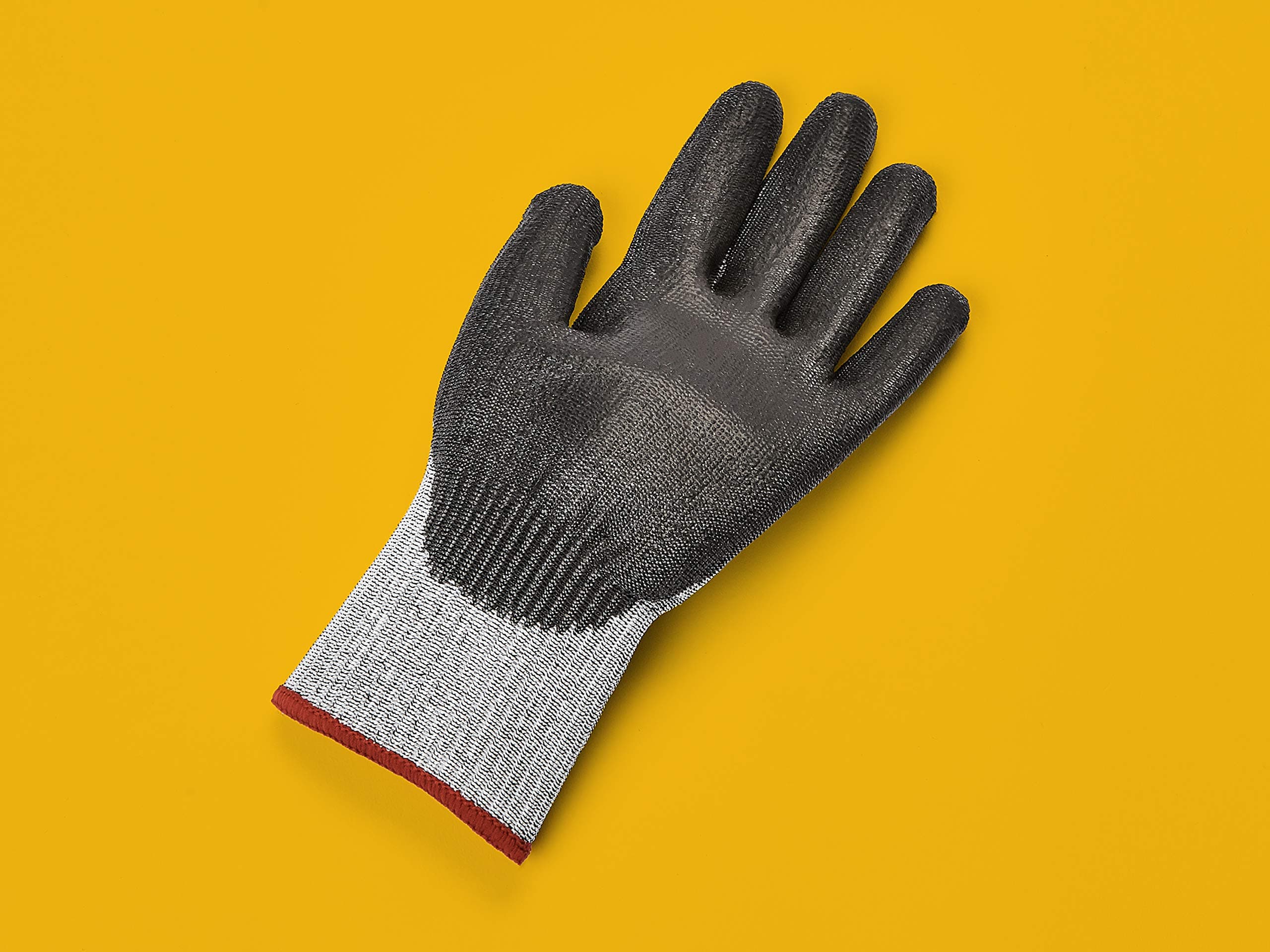 AmazonCommercial 13G Goldsilk & PU Coated Gloves (Salt & Pepper/Black), Size S, 3 Pairs