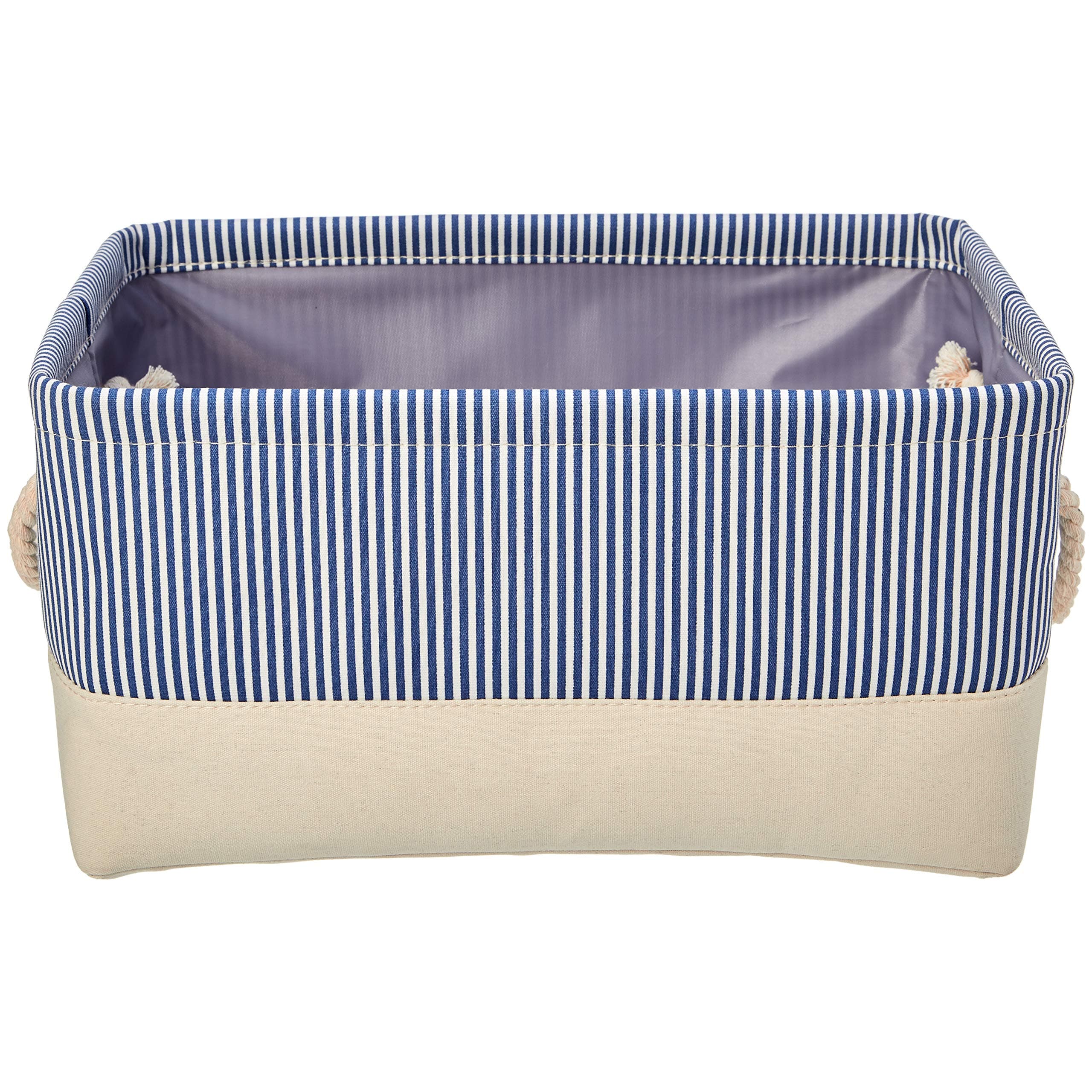 AmazonBasics Fabric Storage Basket Container with Rope Handles, Set of 2, Medium