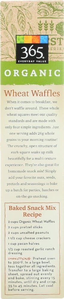 365 Everyday Value, Organic Wheat Waffles, 13 oz