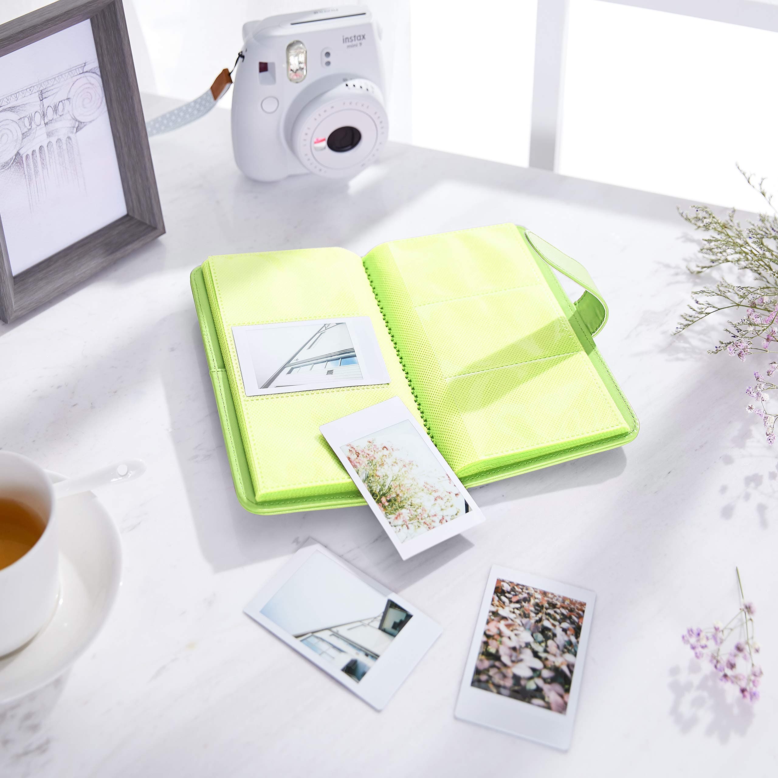 AmazonBasics Wallet Album for 108 Instax Mini Photos - Lime Green