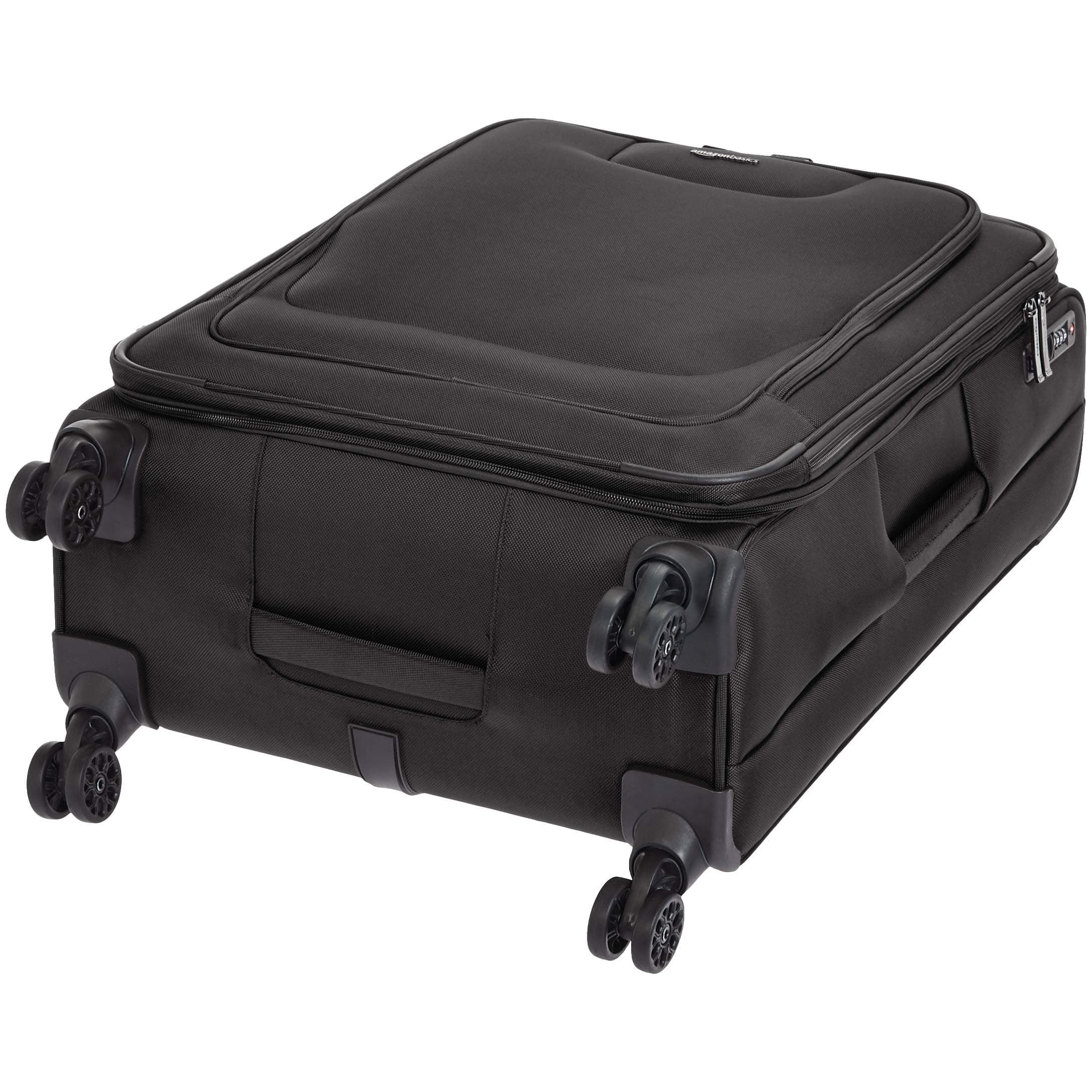 AmazonBasics Premium Expandable Softside Spinner Luggage with TSA Lock Black