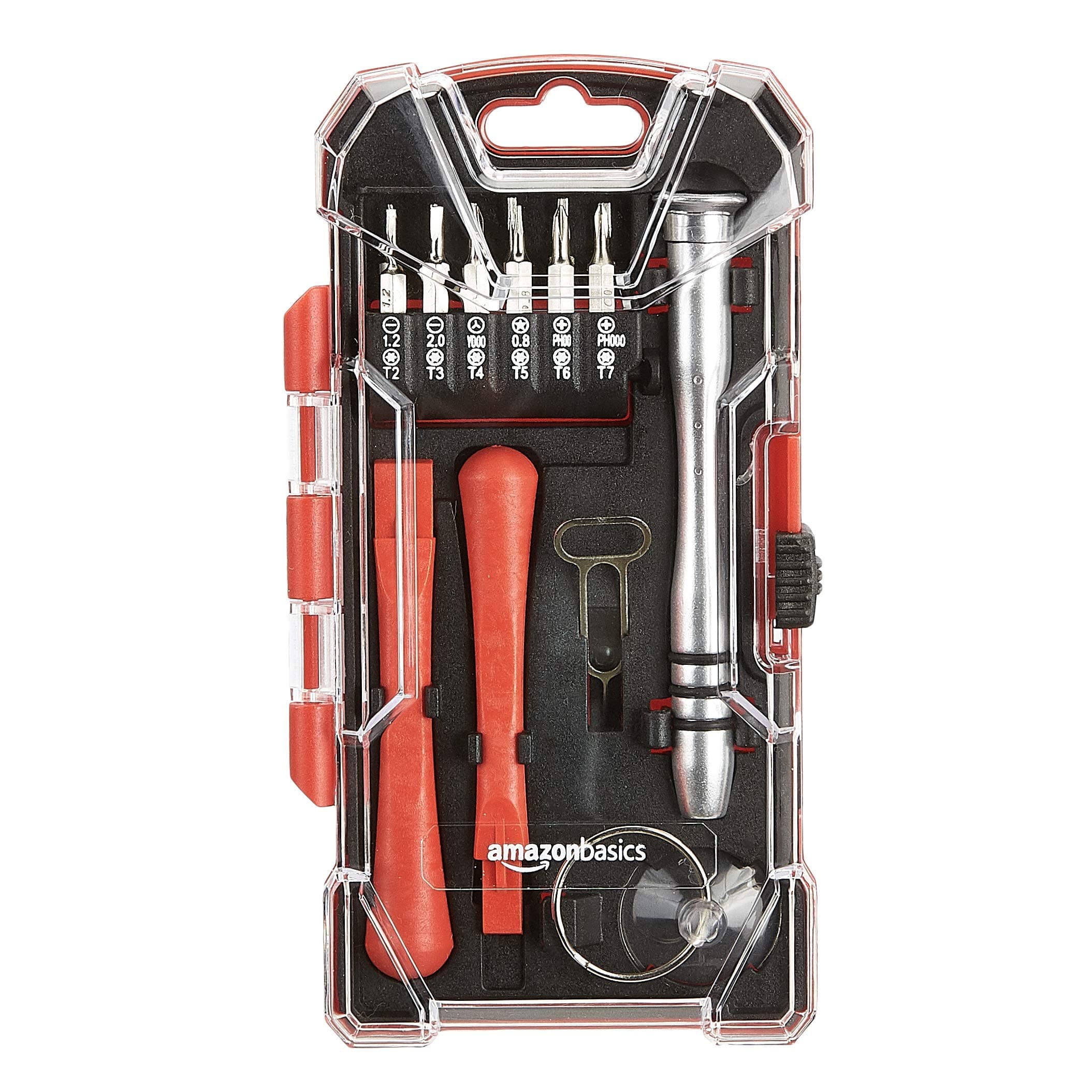 AmazonBasics 17-Piece Electronics Repair Screwdriver Set (Renewed)