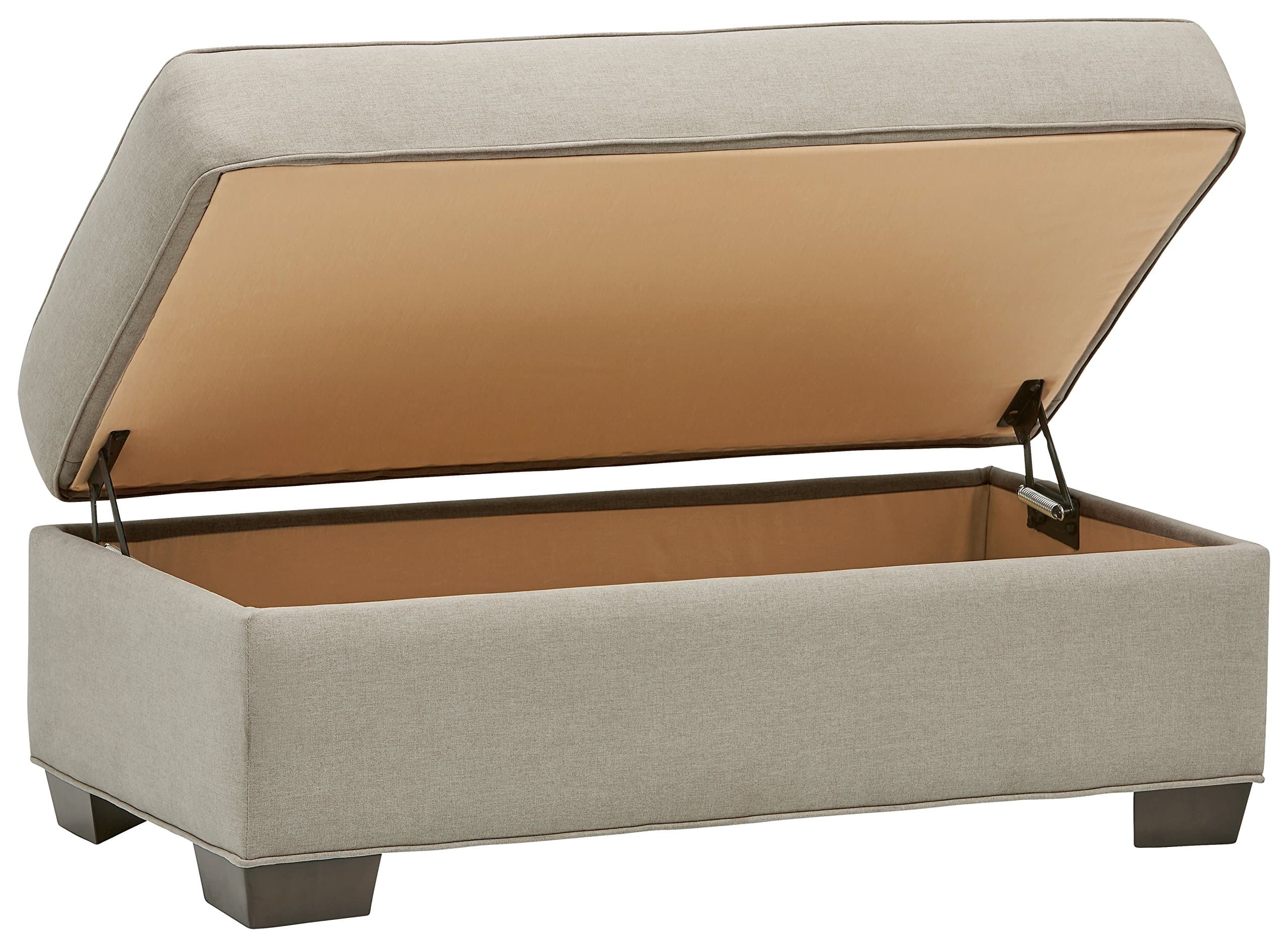 Amazon Brand – Stone & Beam Kristin Round Arm Storage Ottoman, Stone, 43.5"W