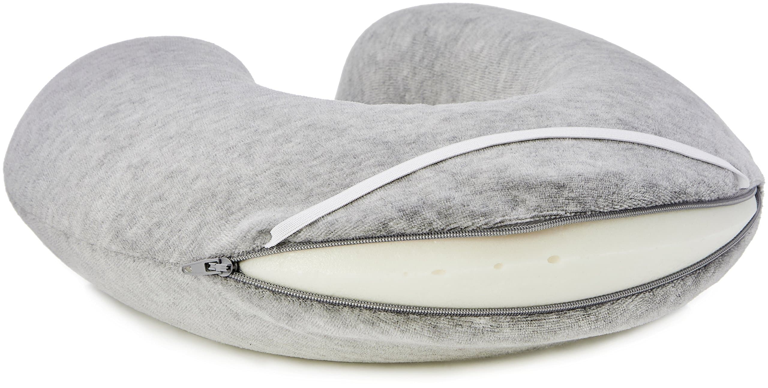 AmazonBasics Memory Foam Neck Pillow, Grey
