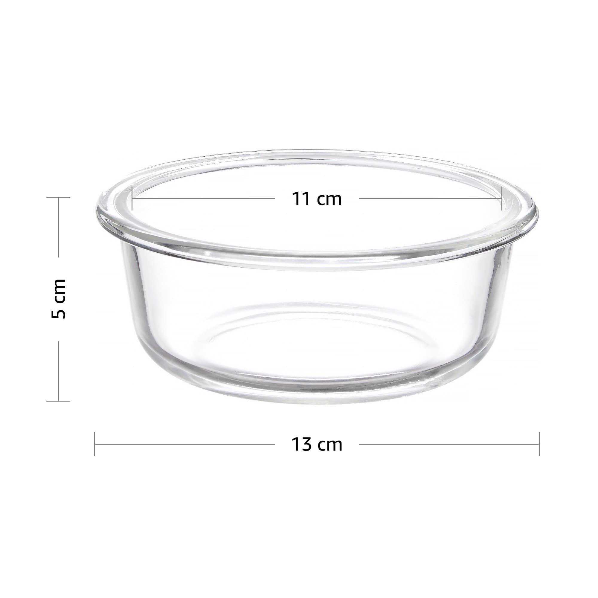 Amazon Brand - Solimo Glass Lunch Box Set with Bag, 350ml, 3-Pieces, Clear