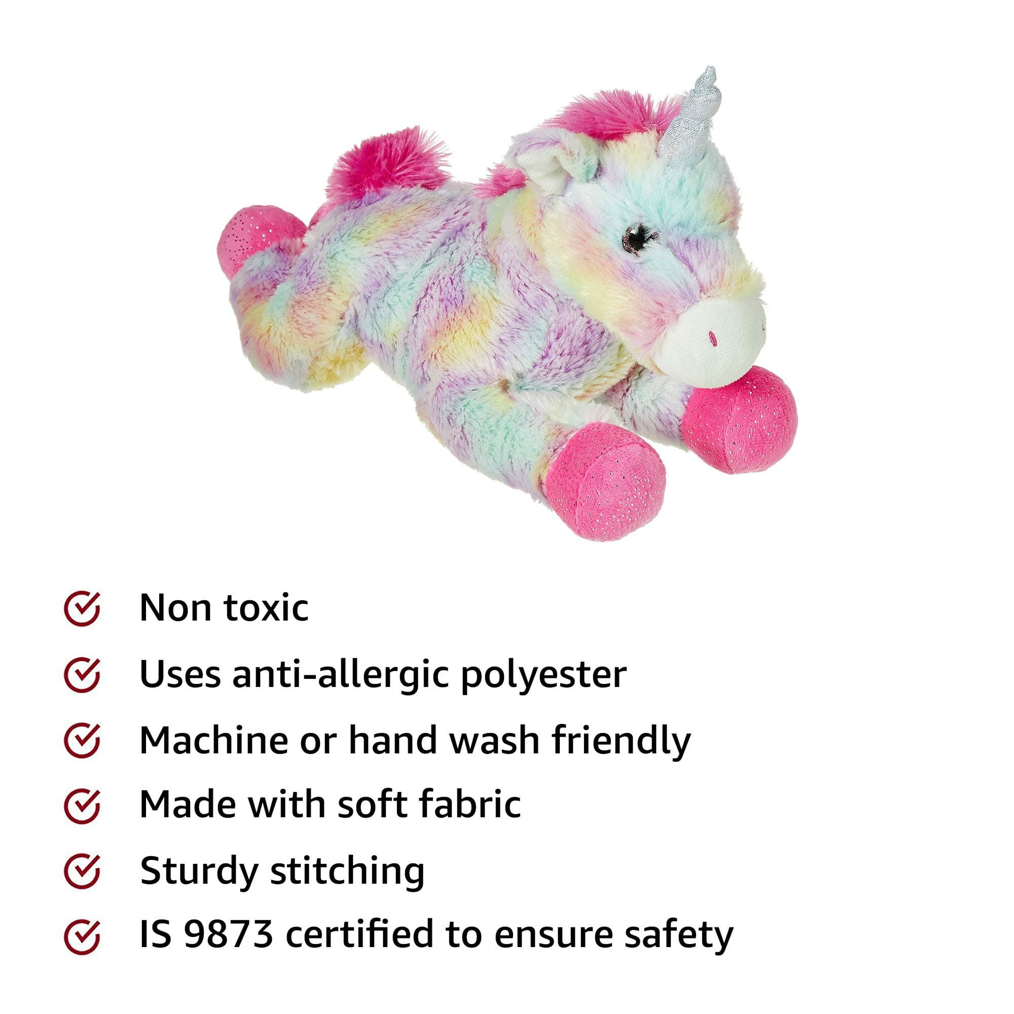 Amazon Brand - Jam and Honey 14" (35cm) Rainbow Unicorn Pastel