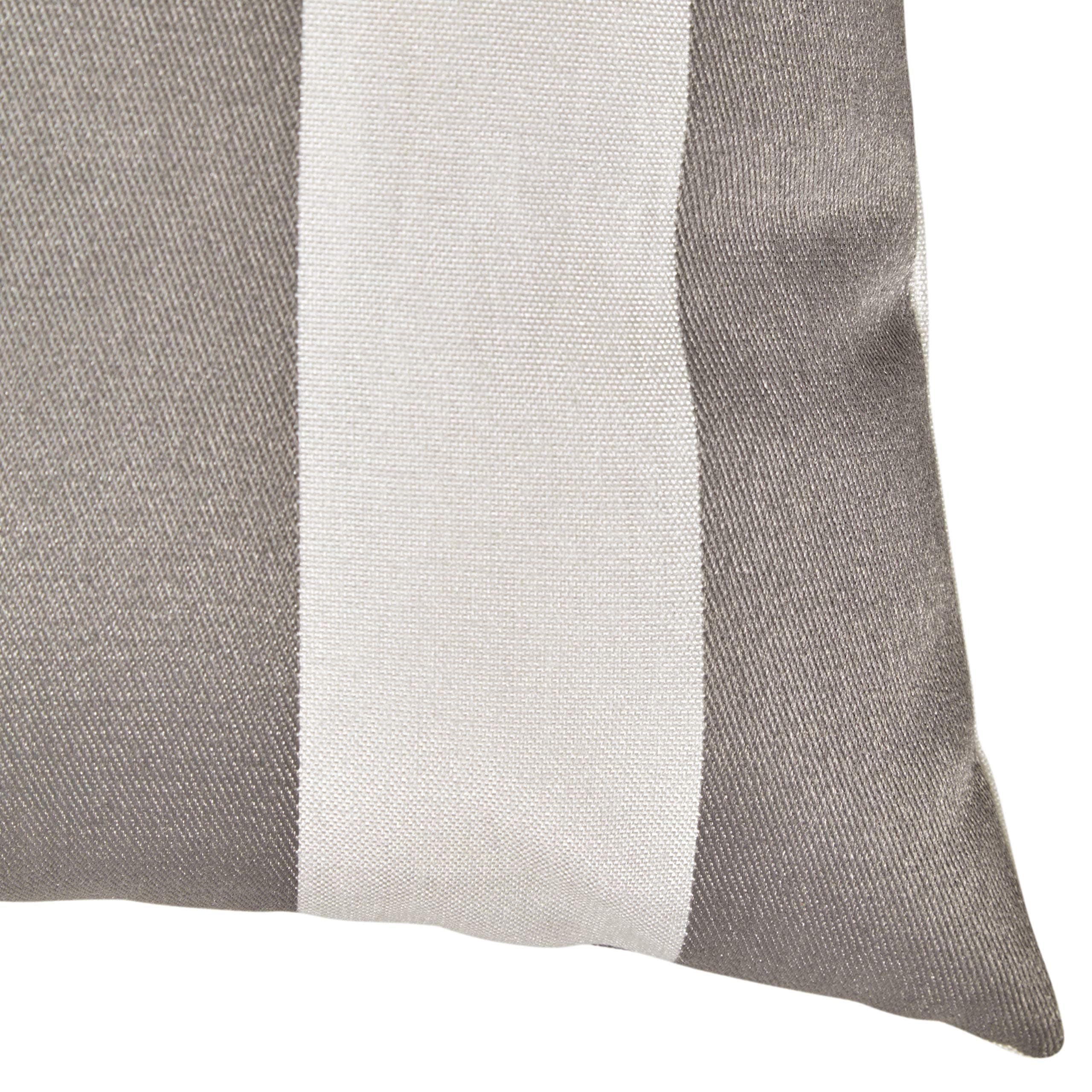Amazon Brand – Stone & Beam Classic Stripe Outdoor Throw Pillow - 20 x 20 Inch, Pearl Grey