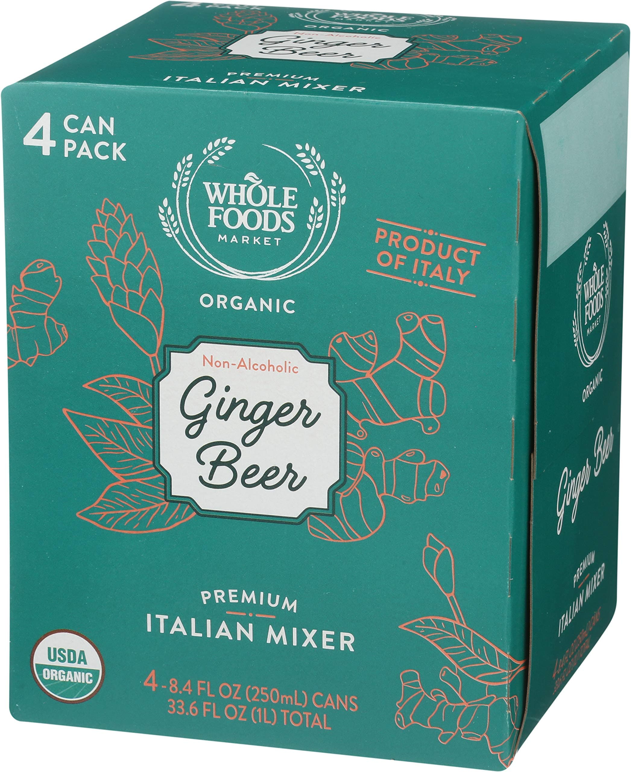 Whole Foods Market, Organic Premium Italian Mixer, Non-Alcoholic Ginger Beer, 8.4 fl oz