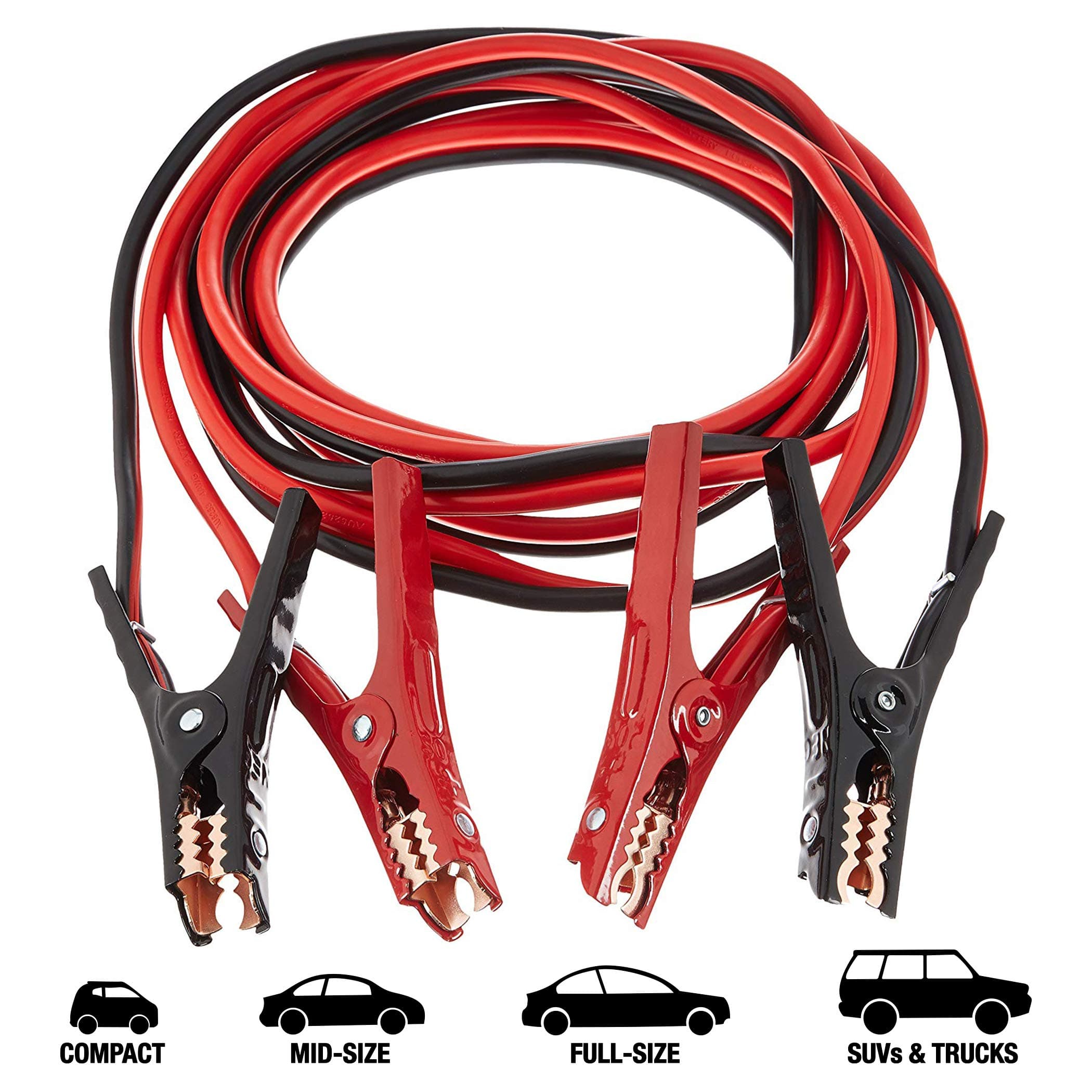 Amazonbasics Jumper Cable for Car Battery, 4 Gauge, 6.09 Meters