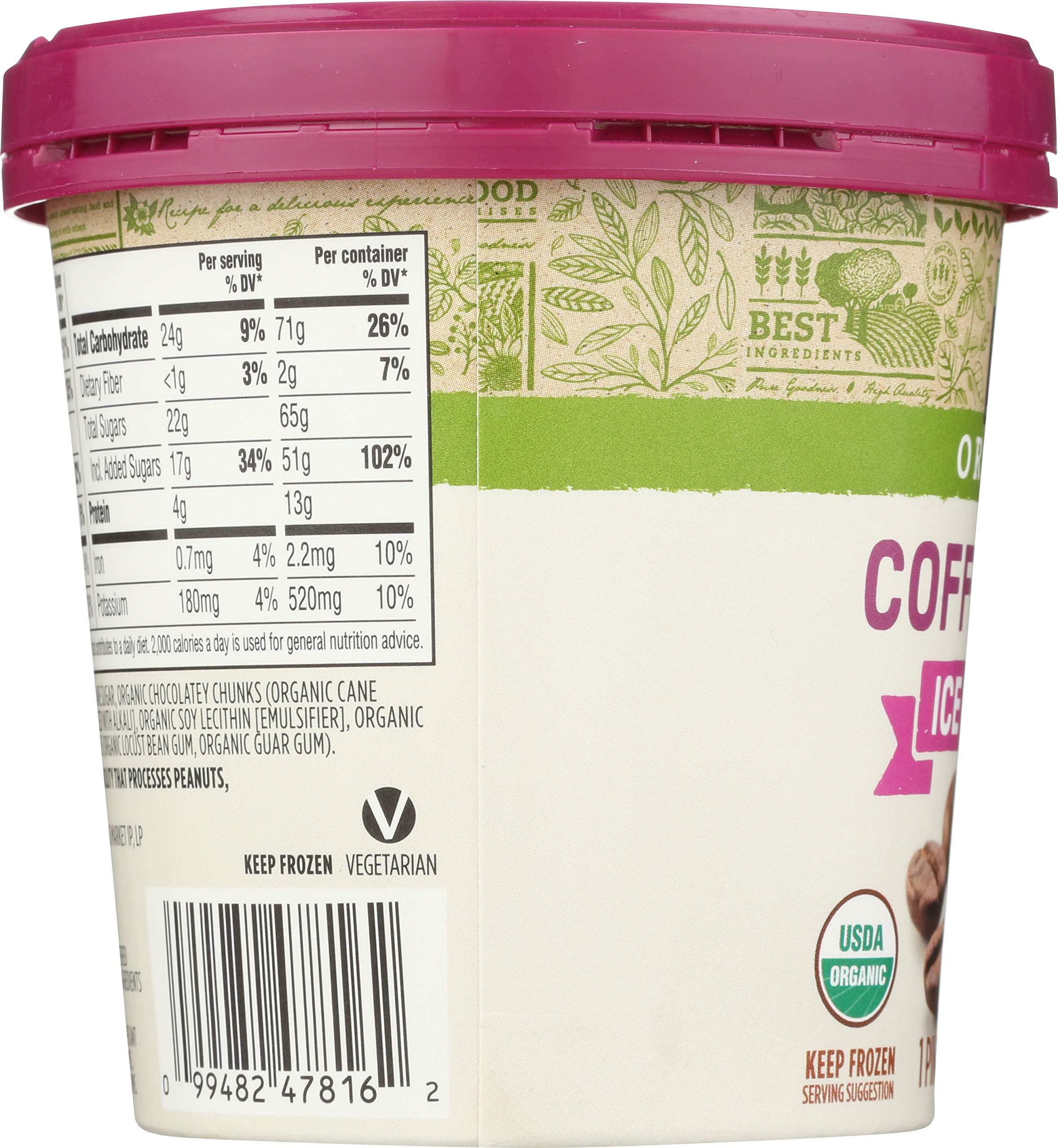 365 Everyday Value, Organic Coffee Chip Ice Cream, 16 oz (Frozen)