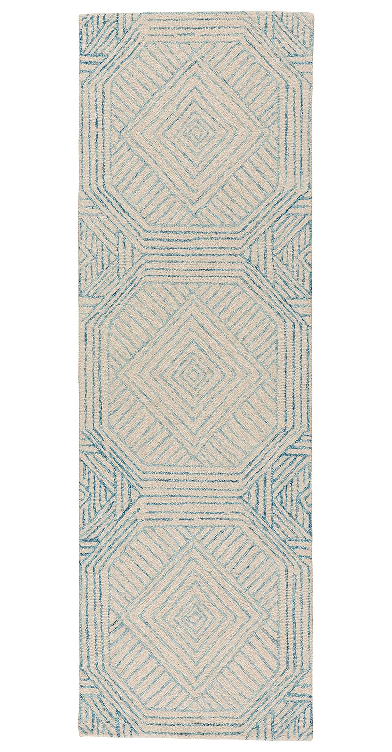 Rivet Contemporary Geometric Wool Runner Hallway Rug