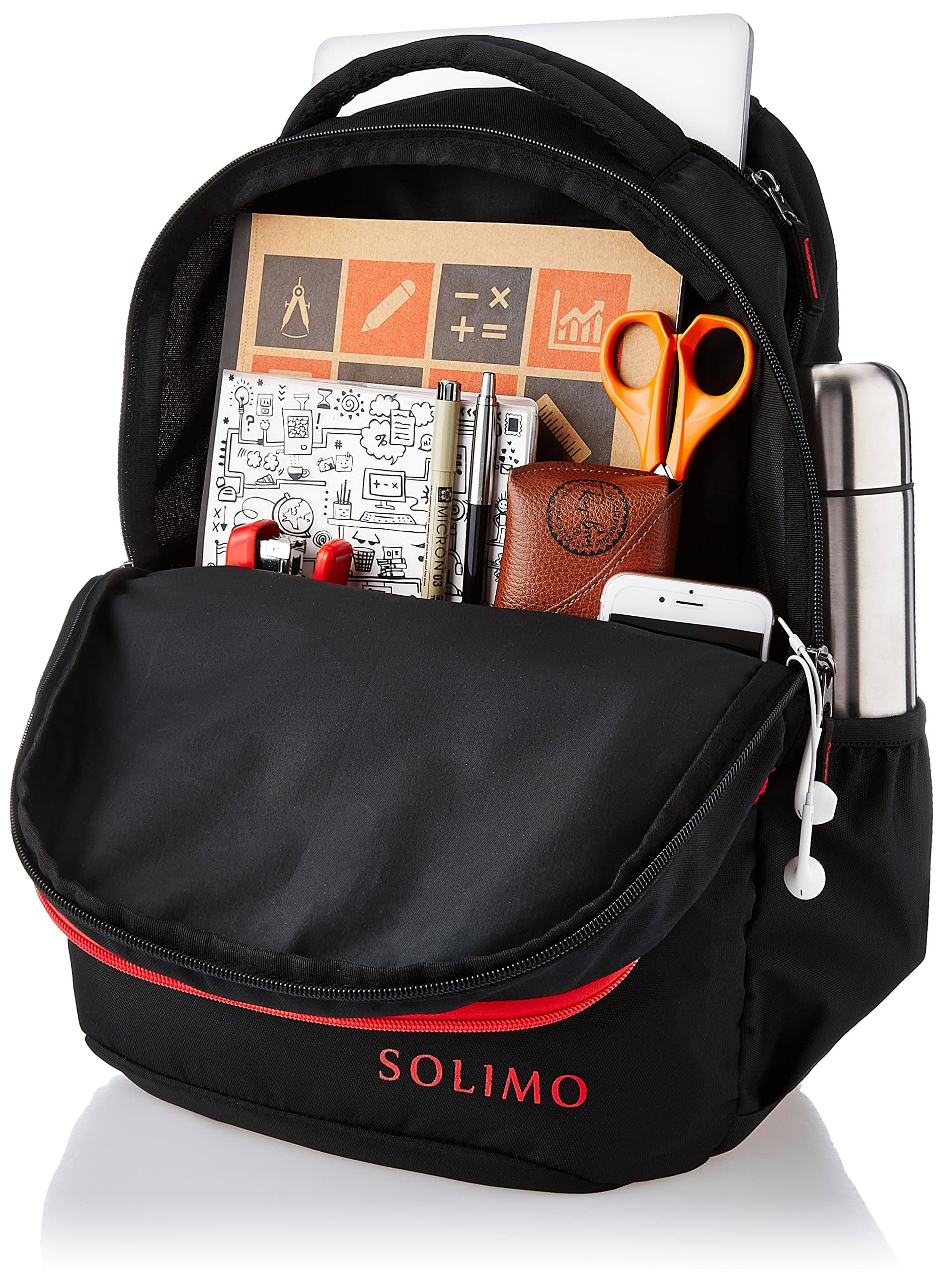 Amazon Brand - Solimo 25 Ltrs Black Casual Backpack