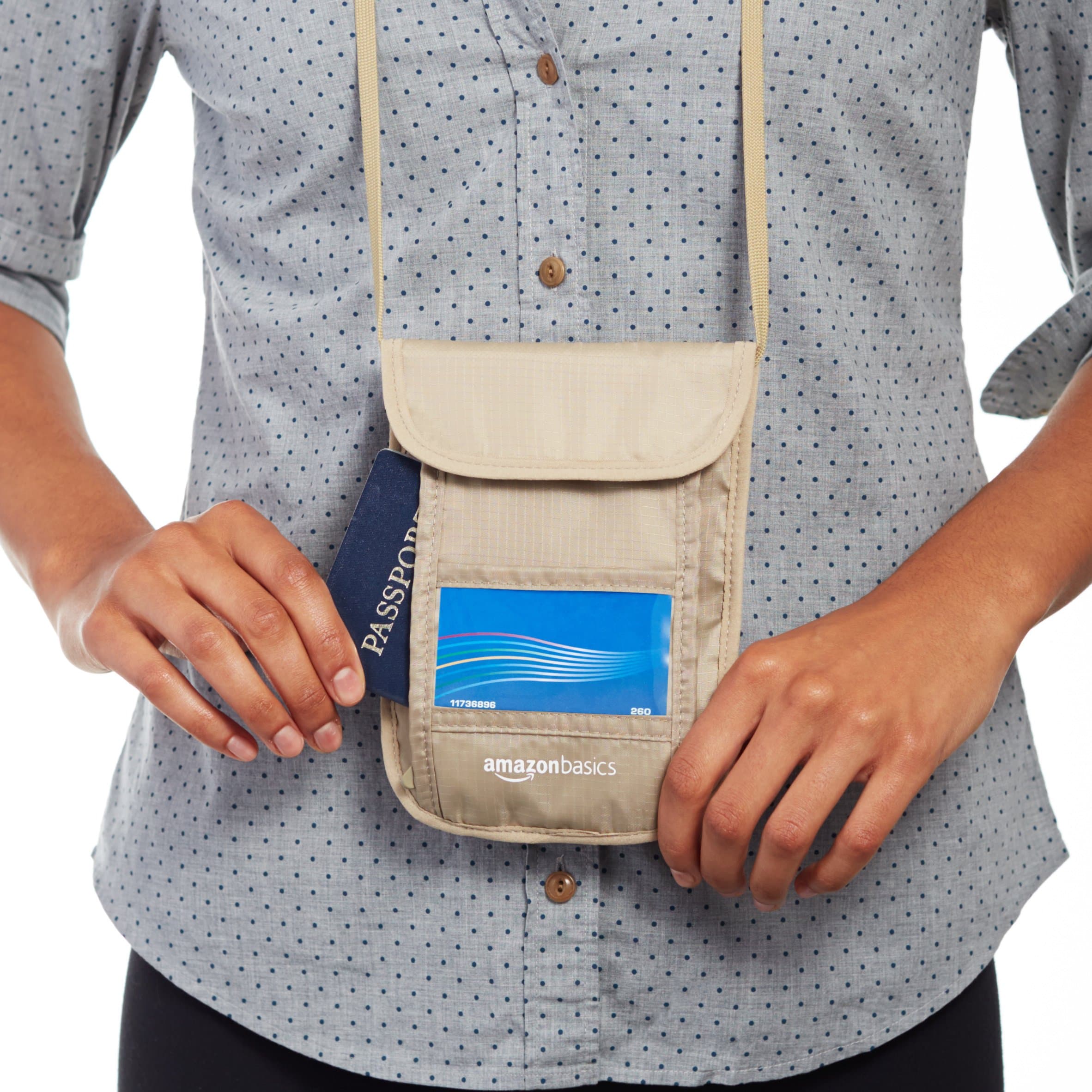 AmazonBasics RFID Travel Neck Stash Wallet