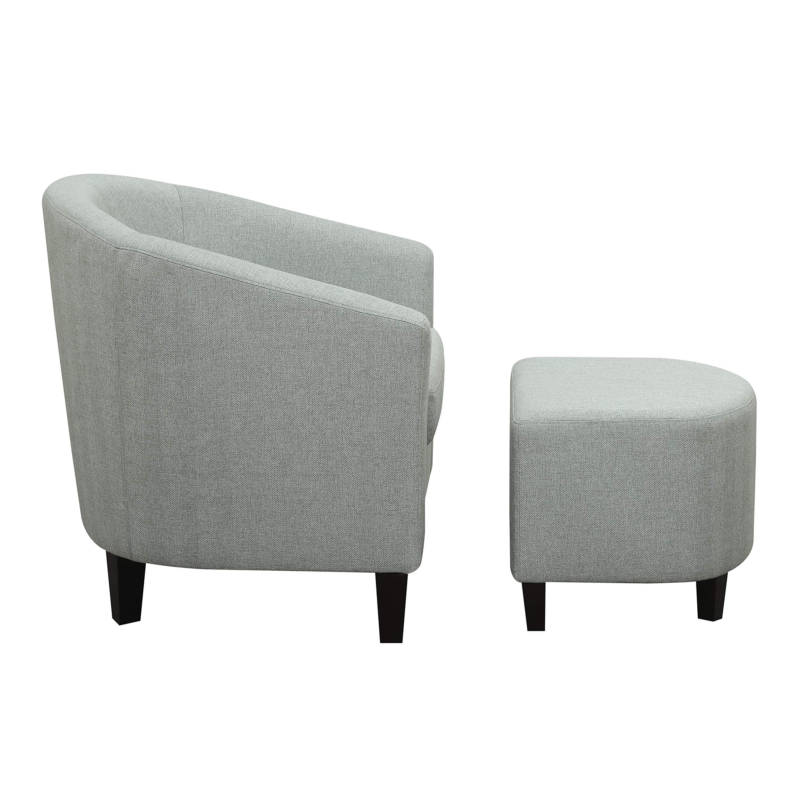 Amazon Brand – Ravenna Home Connor Curved Back Club Accent Chair with Ottoman, 27.95"W