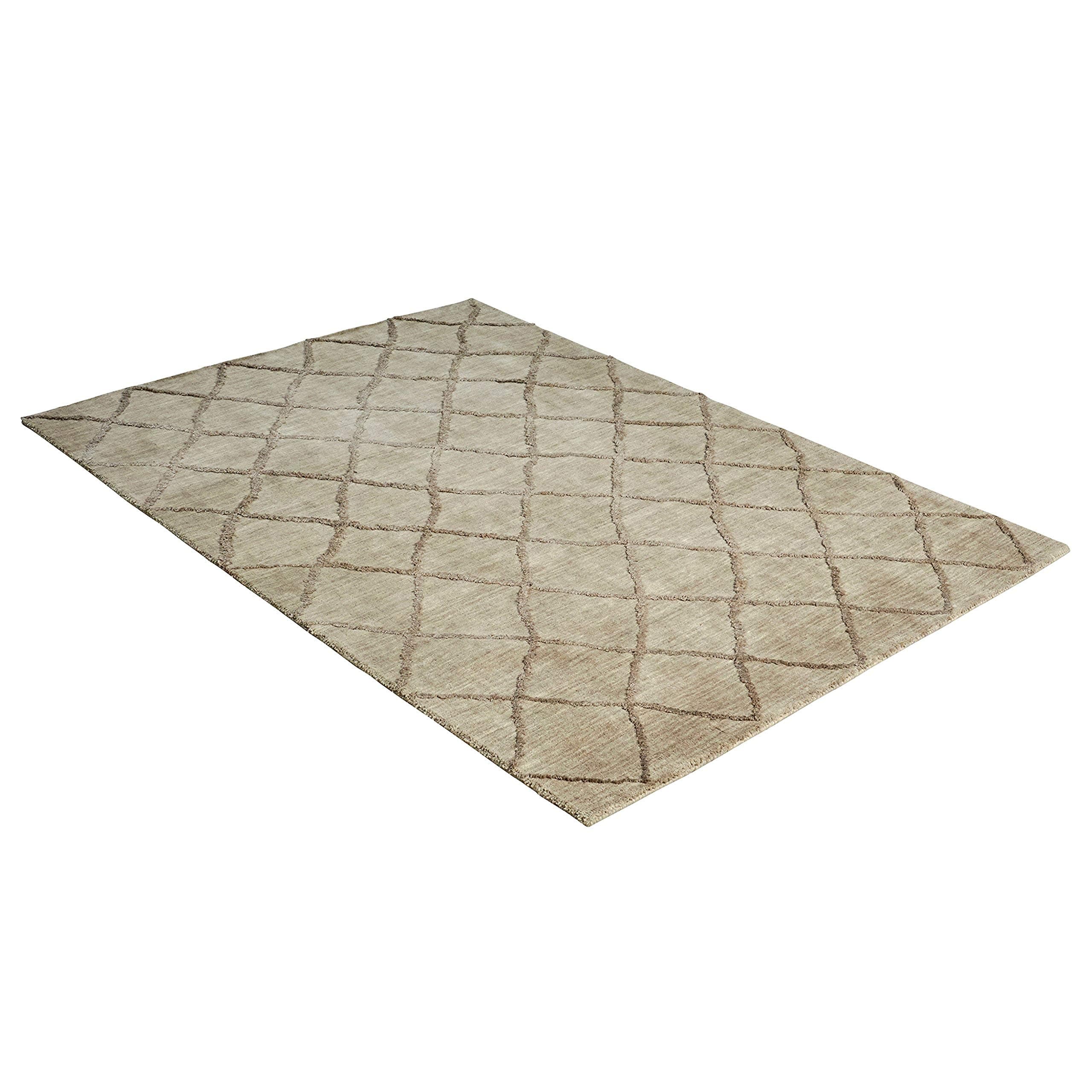 Amazon Brand – Stone & Beam Modern Textured Pattern Farmhouse Wool Area Rug, 5' x 7' 6"