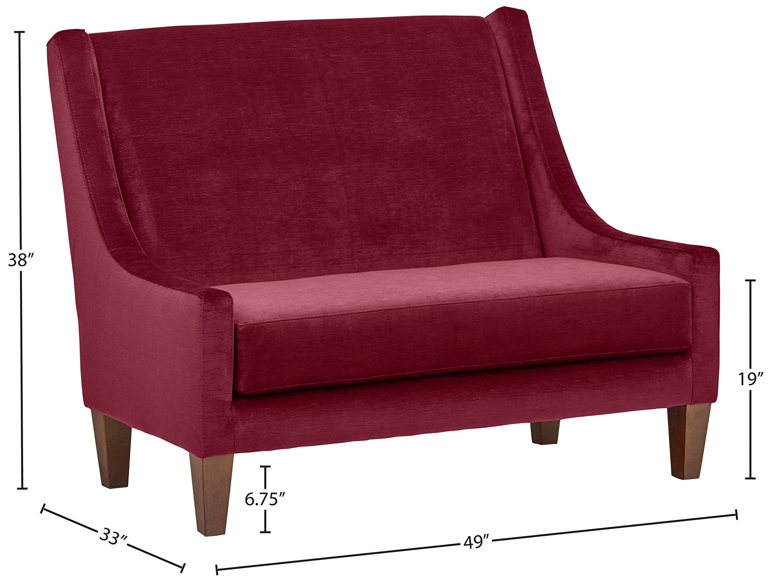 Amazon Brand – Stone & Beam St. Cloud Modern Armless Straight Back Settee, 49"W