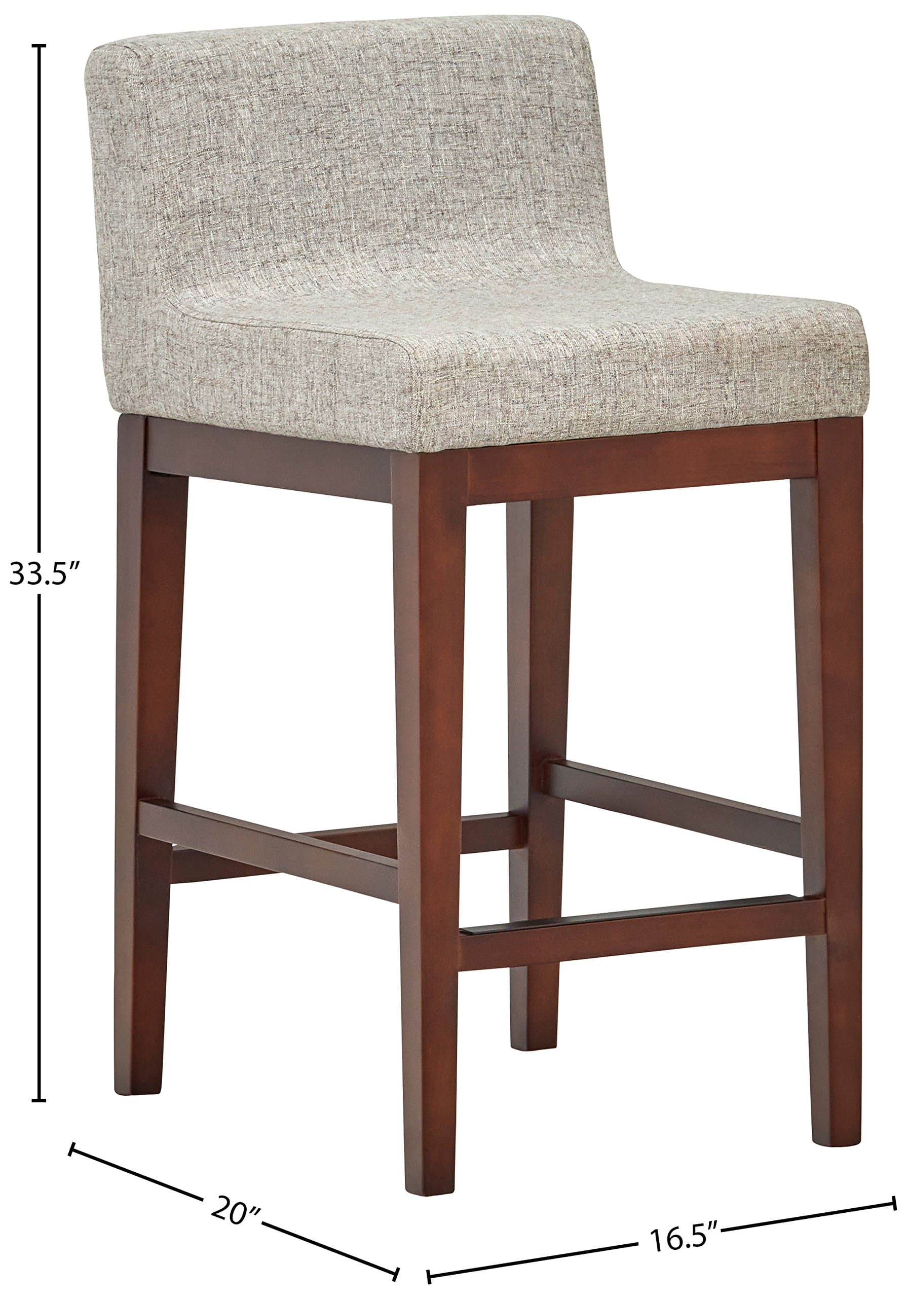 Amazon Brand – Rivet Mid-Century Modern Upholstered Low Back Kitchen Counter Height Stool, 37"H