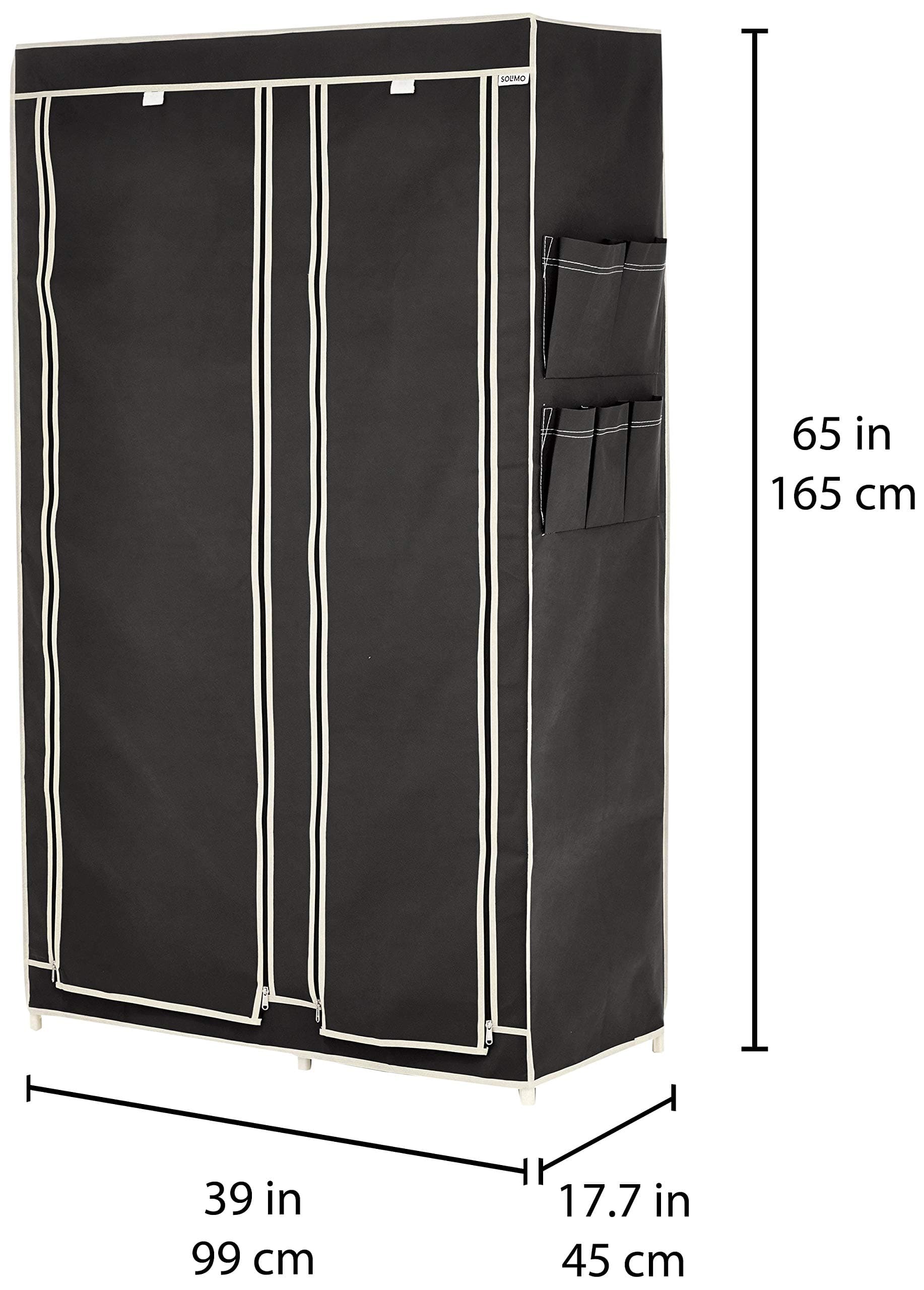 Amazon Brand - Solimo 2-Door Foldable Wardrobe, 8 Racks