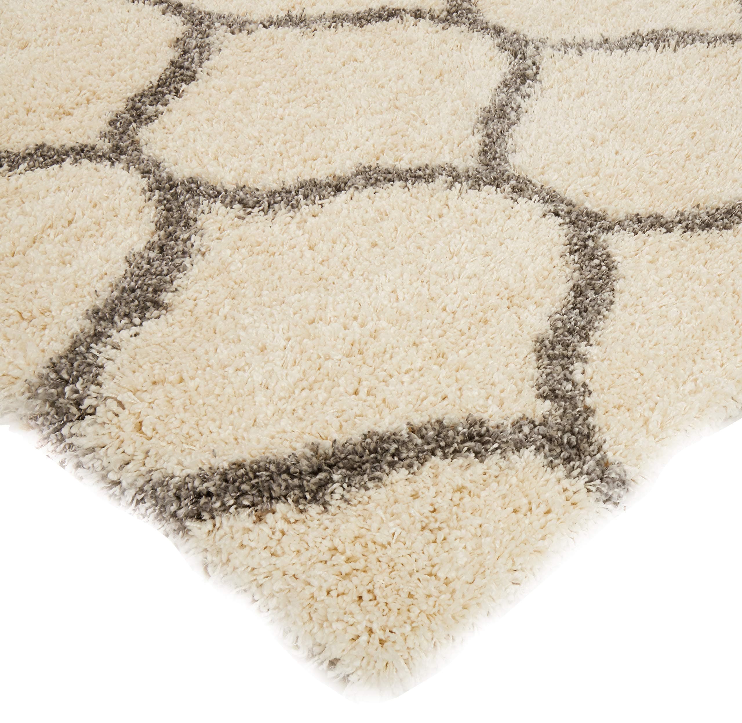 Amazon Basics Modern Plush Moroccan Trellis Shag Area Rug - 4x6 (3'11" x 5'3")