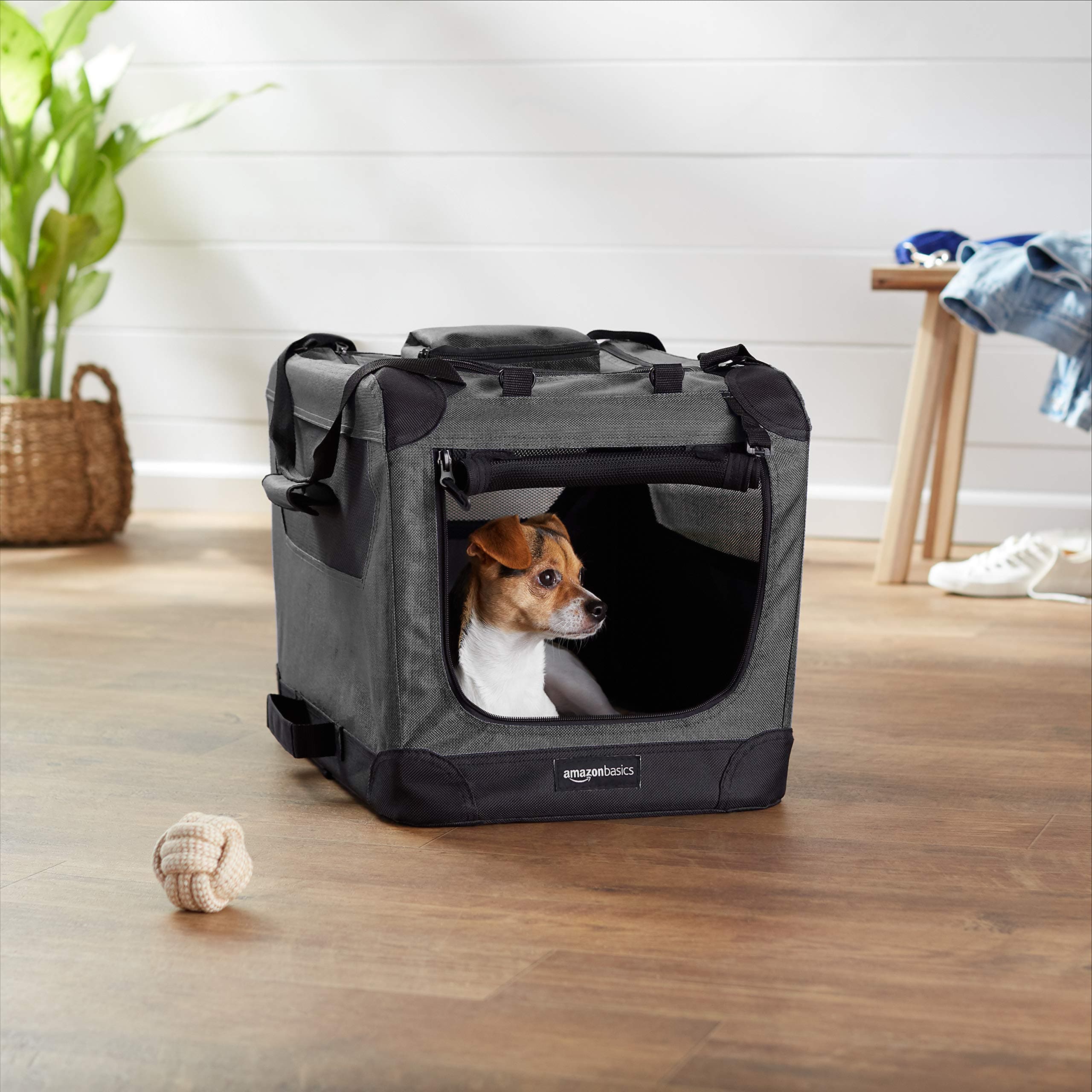 AmazonBasics Premium Folding Portable Soft Pet Dog Crate Carrier Kennel - 21 x 15 x 15 Inches