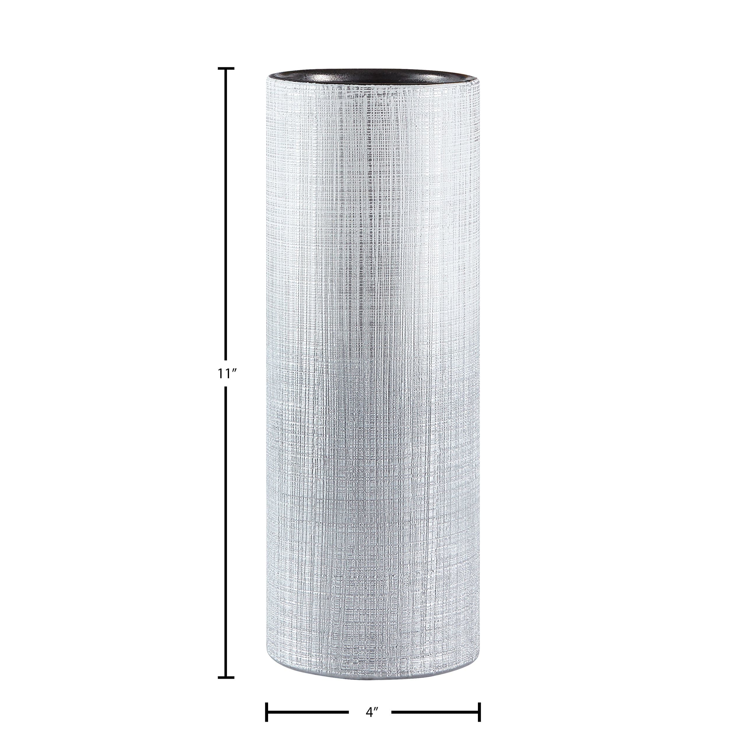Amazon Brand – Rivet Rustic Stoneware Indoor Outdoor Flower Plant Home Decor Tall Cylinder Vase, 11"H