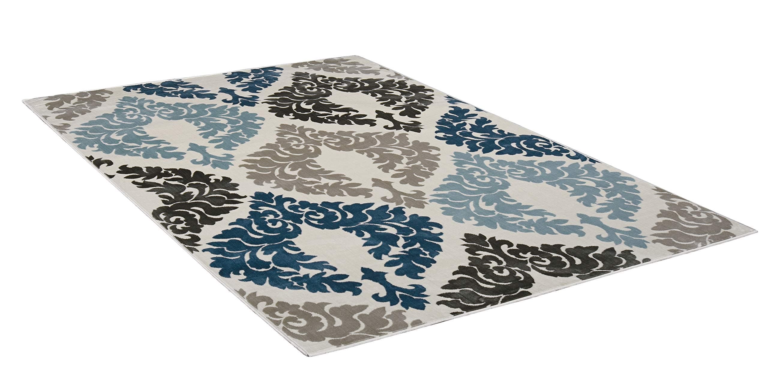Ravenna Home Esquire Rug, 8'W x 10'L, Feathery Ogee Design