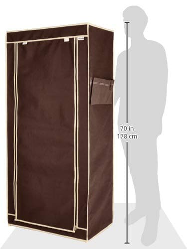 Amazon Brand - Solimo 1-Door Foldable Wardrobe, 4 Racks