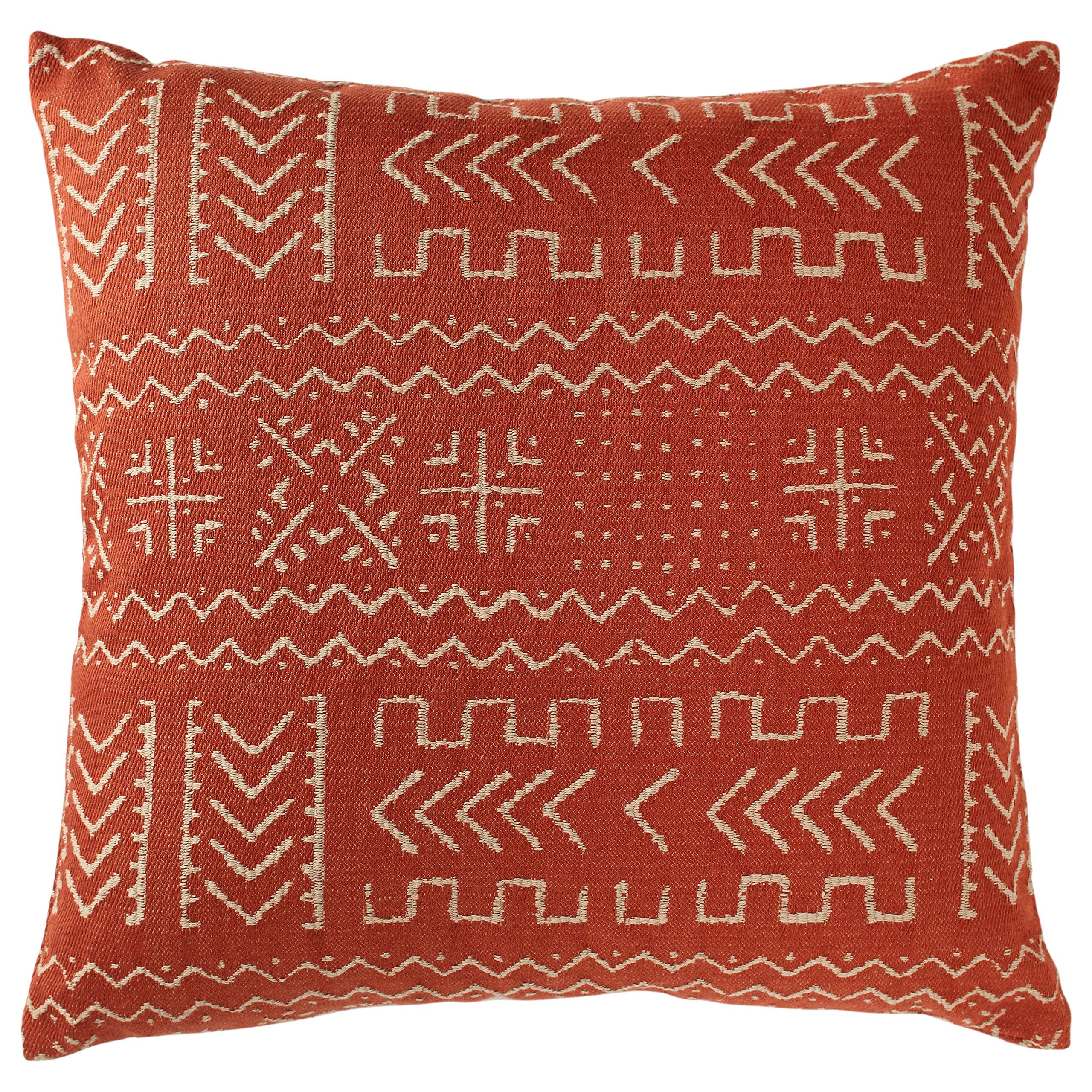 Amazon Brand – Rivet Mudcloth-Inspired Decorative Throw Pillow, 17" x 17"