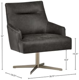 Amazon Brand – Rivet Zane Mid-Century Modern Swivel Top-Grain Leather Accent Chair, 28.75" W