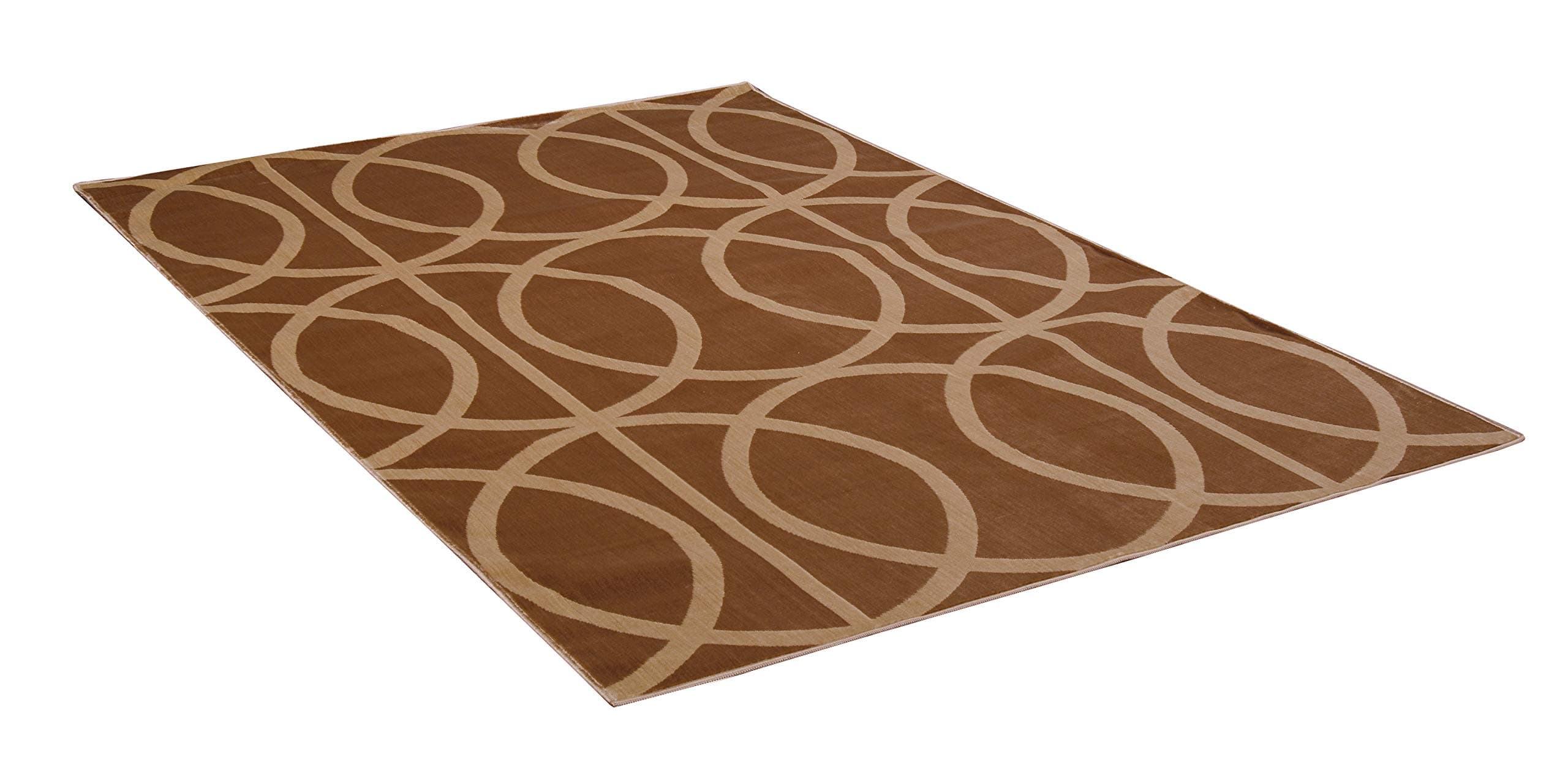 Ravenna Home Arabesque Rug, 5'W x 7'6"L, Interlocking Circles Design